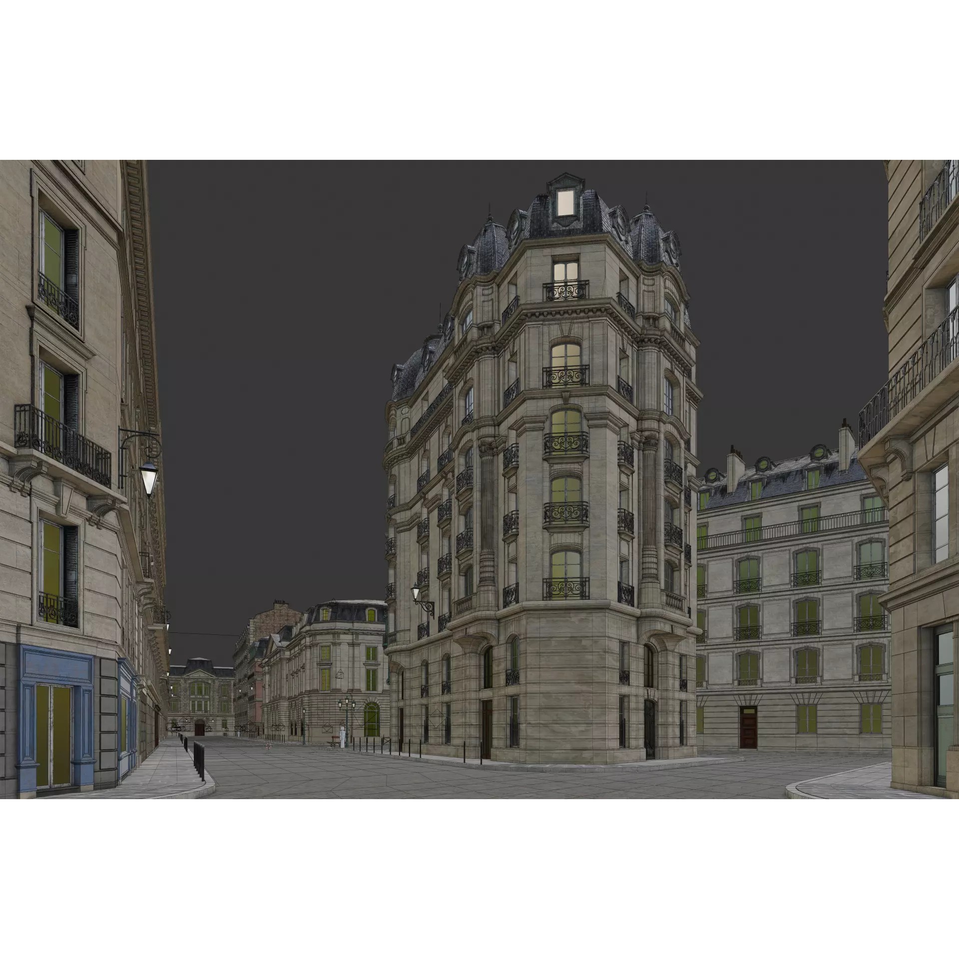 Paris Boulevard - Detailed Architectural 3D Model - View 90