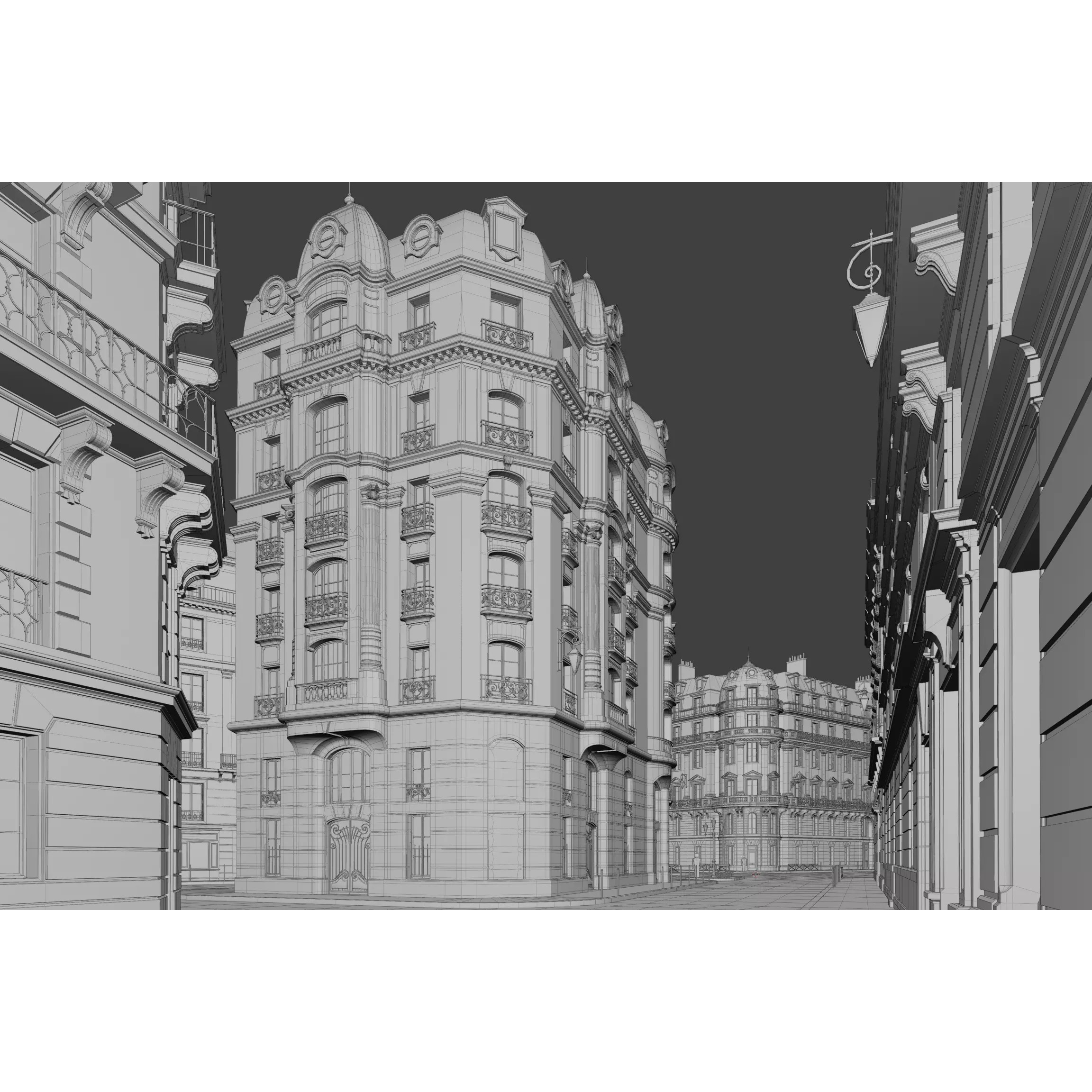 Paris Boulevard - Detailed Architectural 3D Model - View 91