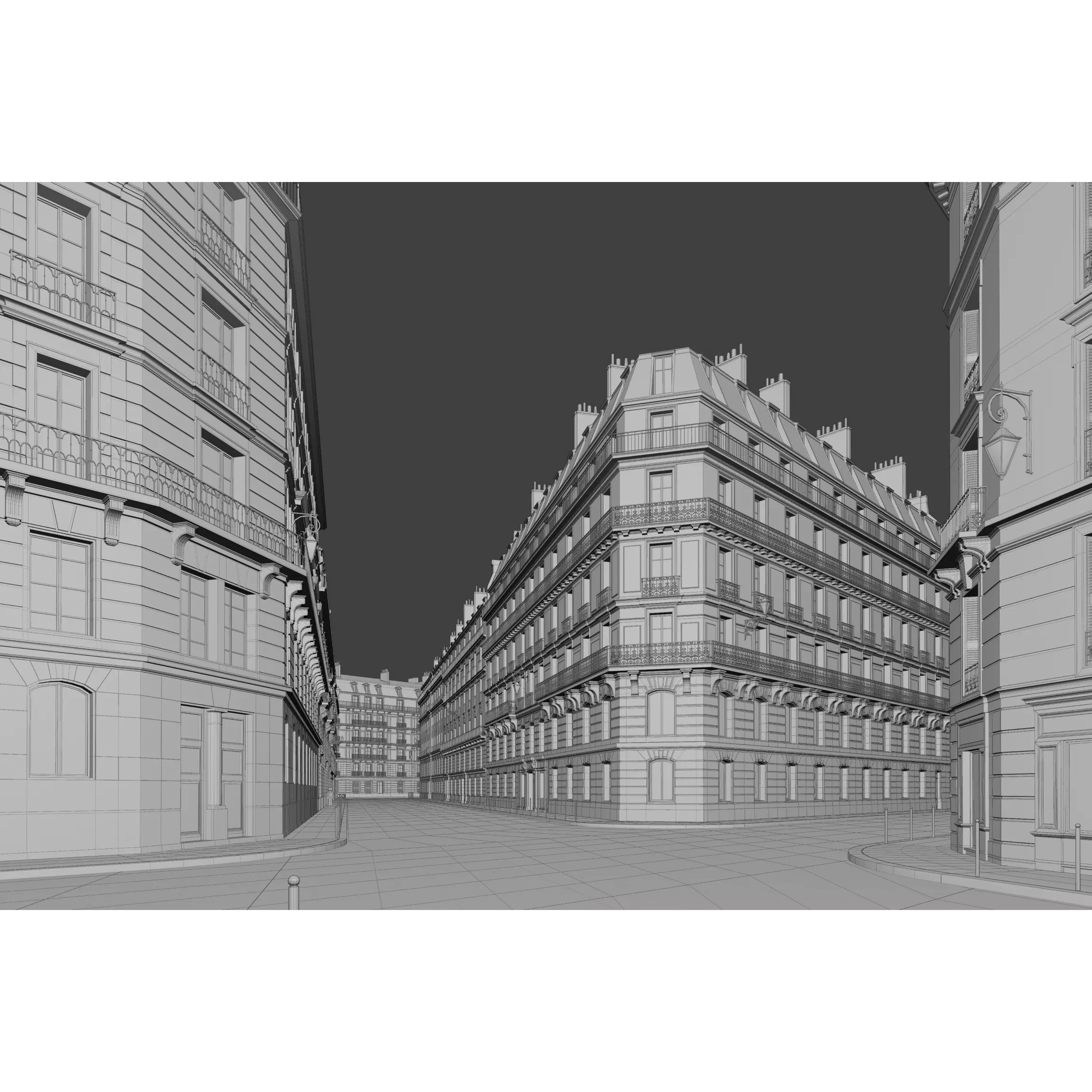 Paris Boulevard - Detailed Architectural 3D Model - View 93