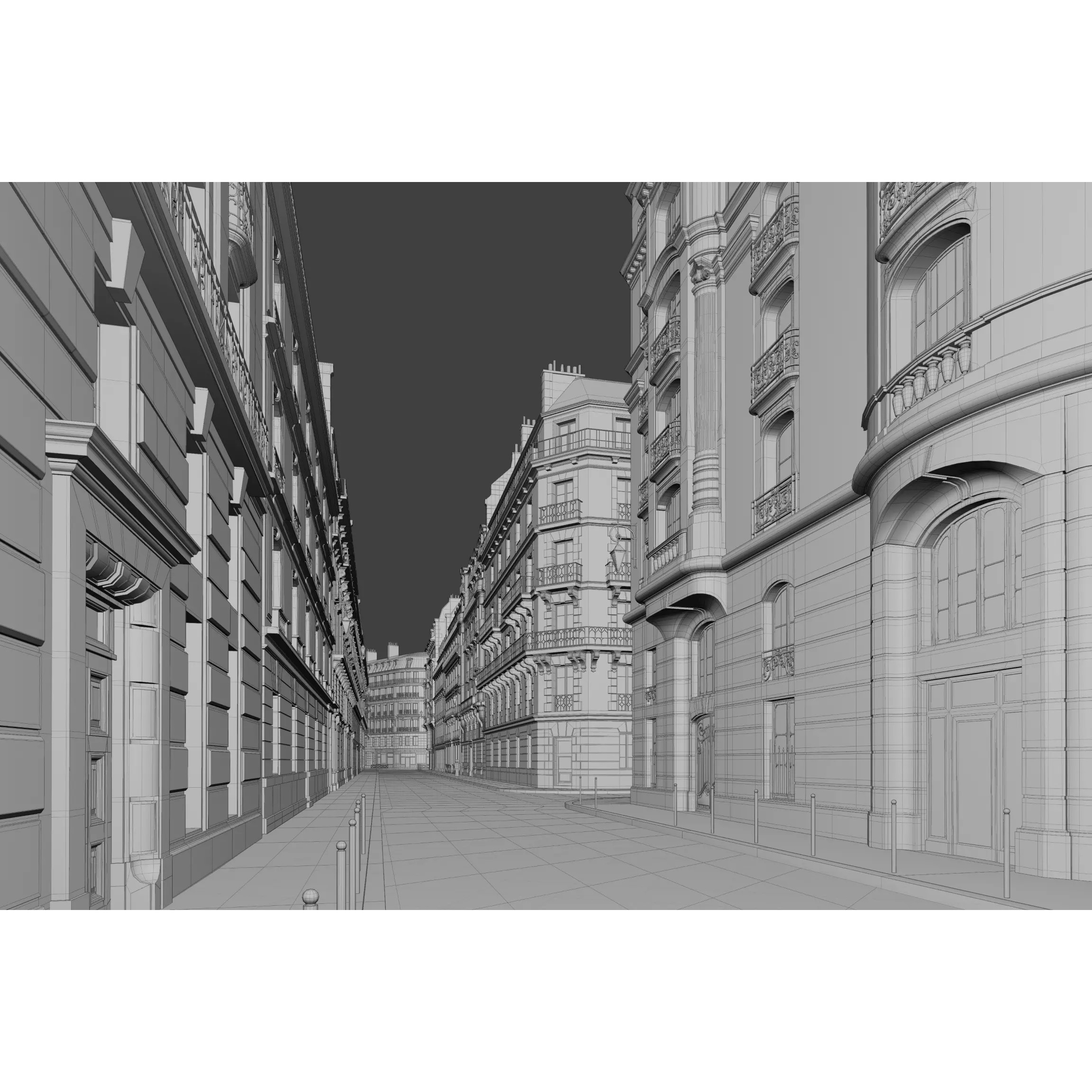 Paris Boulevard - Detailed Architectural 3D Model - View 95