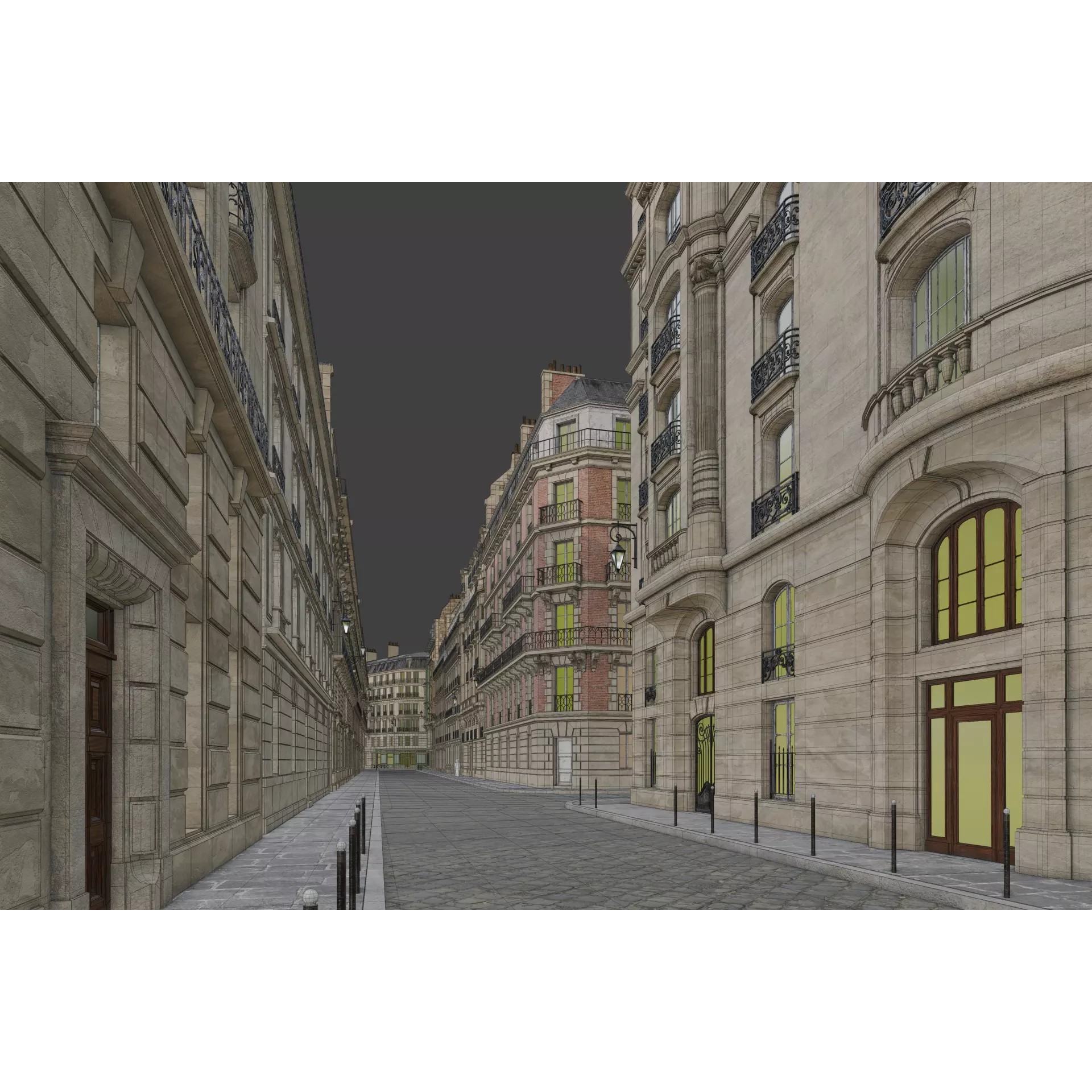 Paris Boulevard - Detailed Architectural 3D Model - View 96