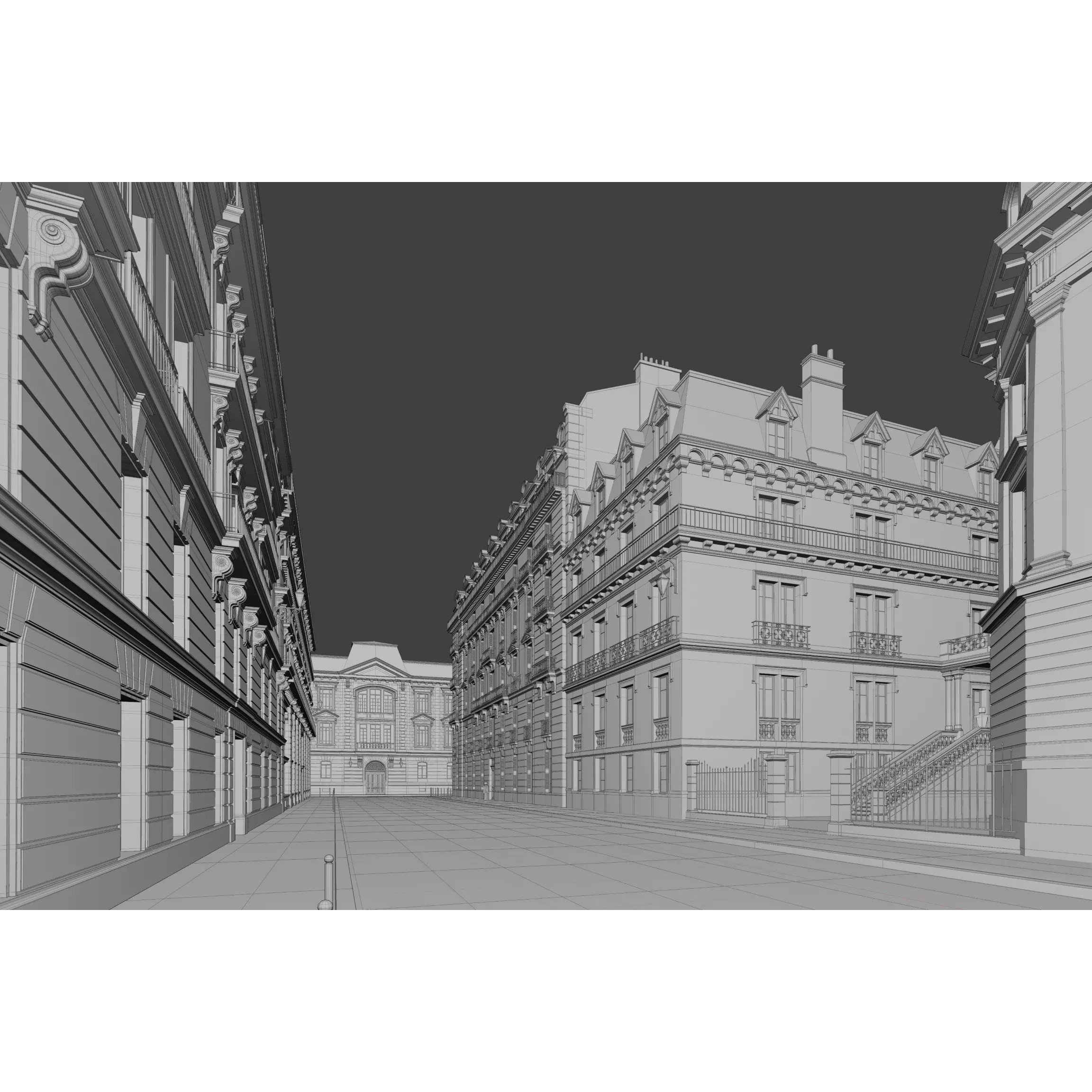 Paris Boulevard - Detailed Architectural 3D Model - View 97