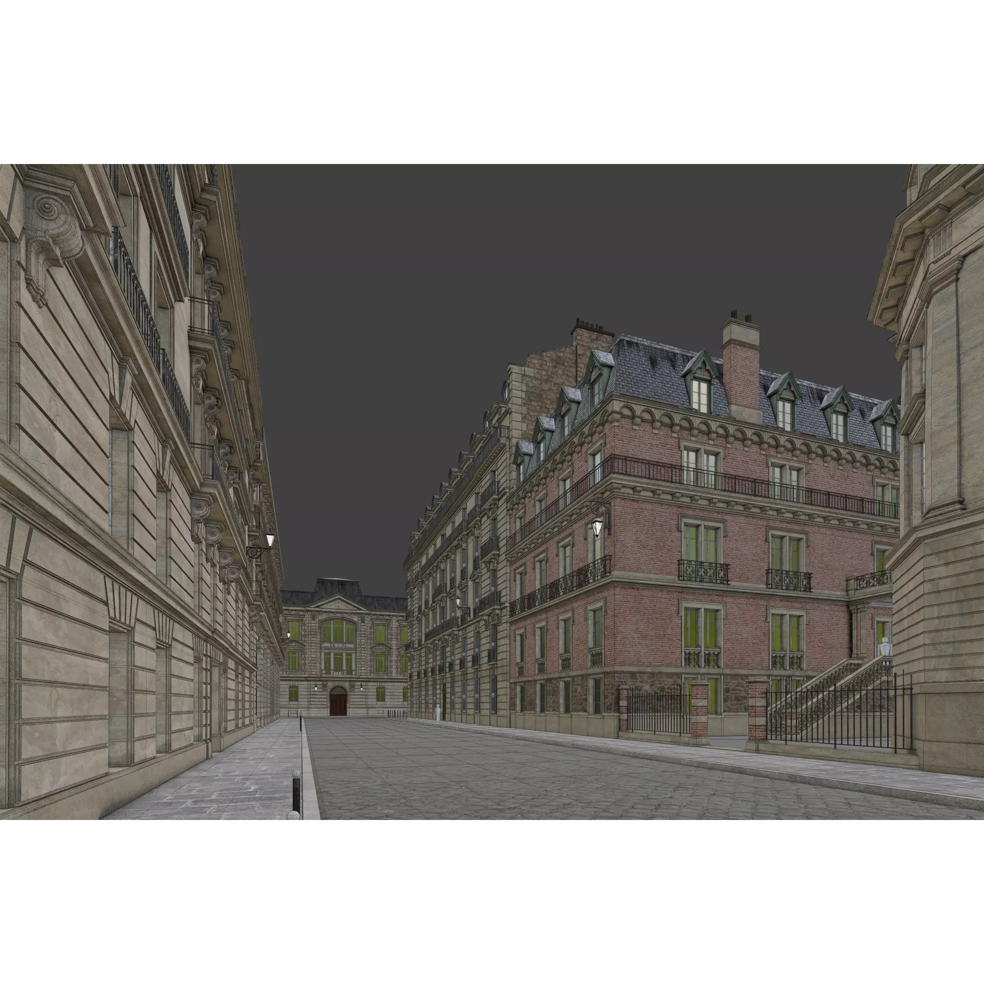 Paris Boulevard - Detailed Architectural 3D Model - View 98