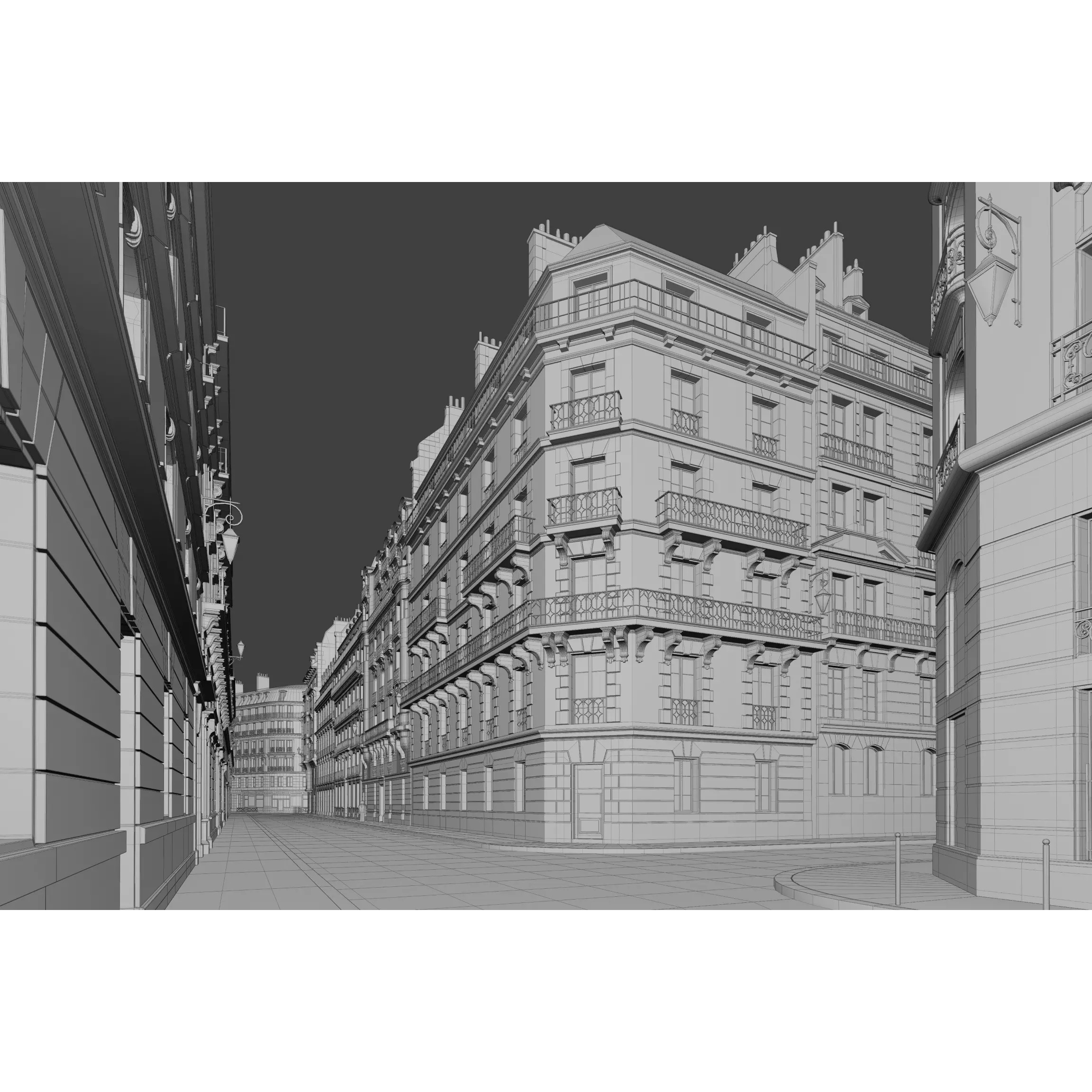 Paris Boulevard - Detailed Architectural 3D Model - View 99
