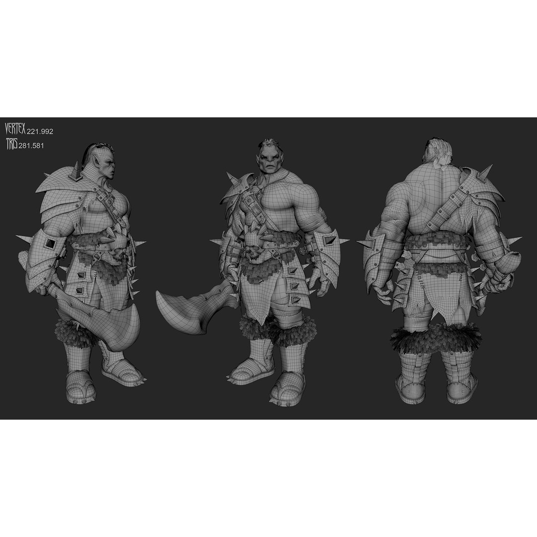 Skull Crusher Orc 3D Model – Rigged Low-Poly Character, FBX - View 19