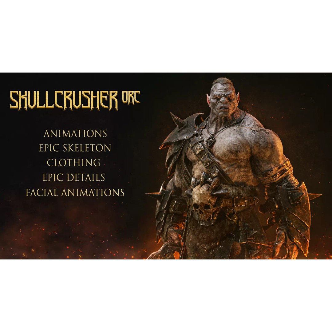Skull Crusher Orc 3D Model – Rigged Low-Poly Character, FBX - View 2