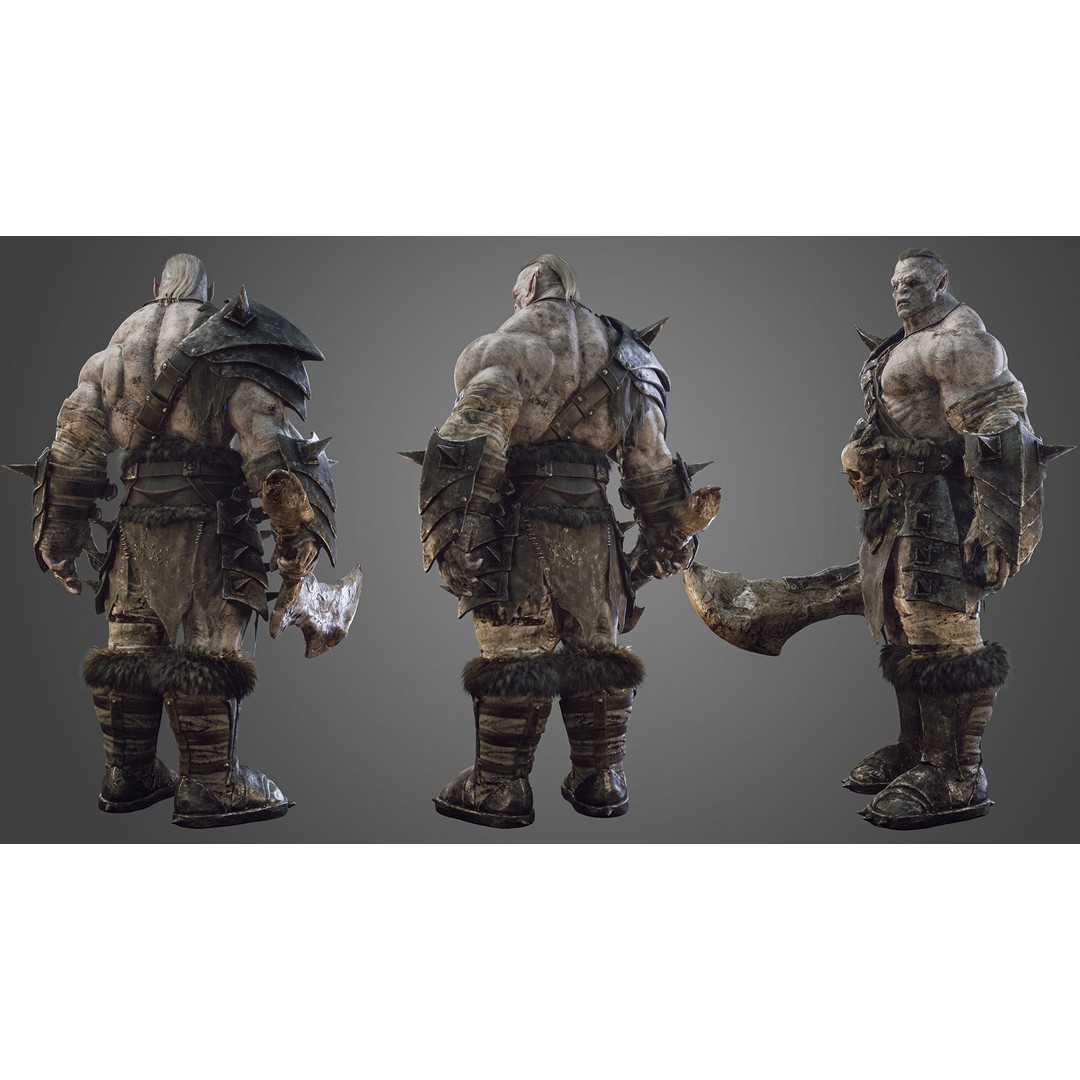 Skull Crusher Orc 3D Model – Rigged Low-Poly Character, FBX - View 4
