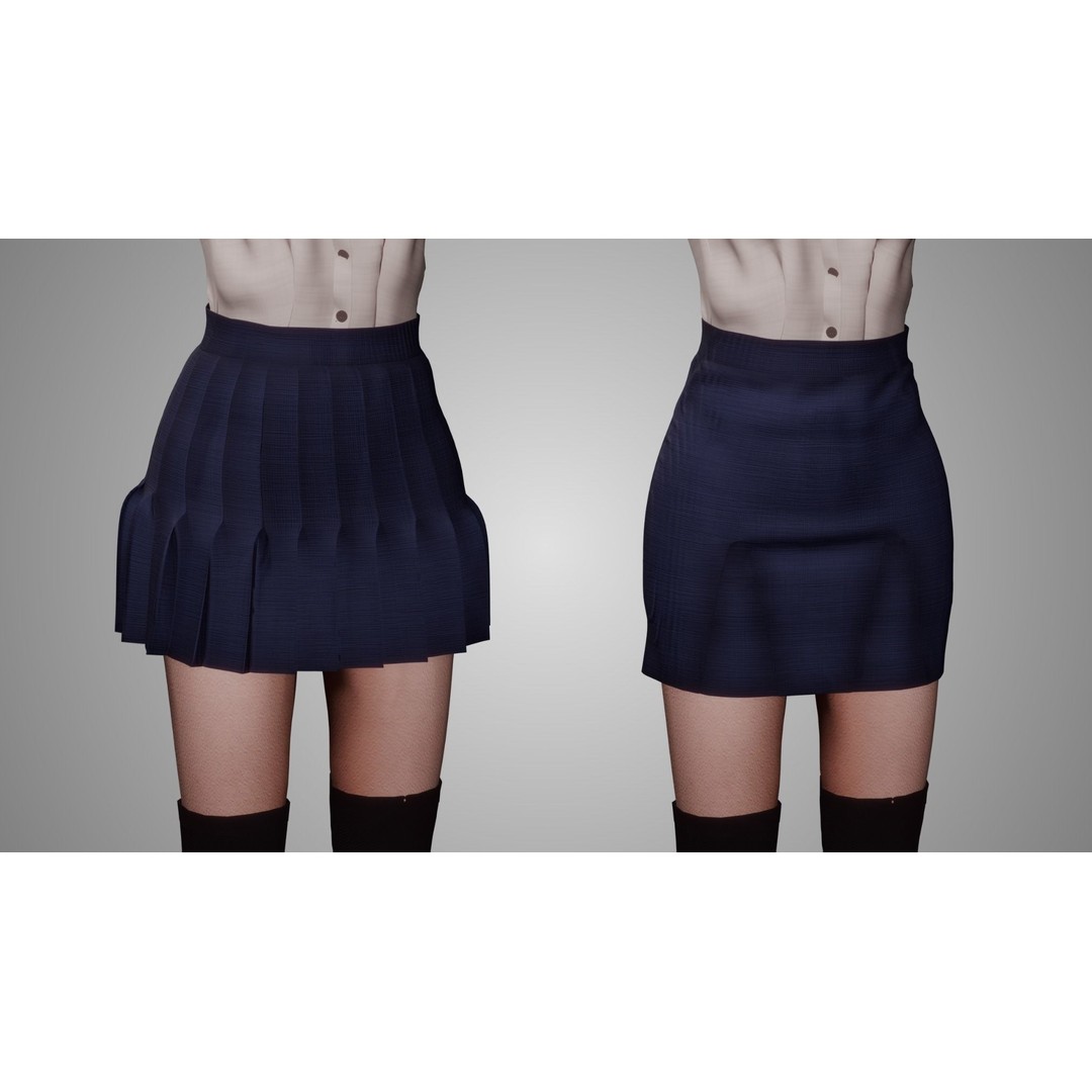 Uniform Girl 3D Model – Game-Ready Low-Poly Character, FBX, OBJ - View 7