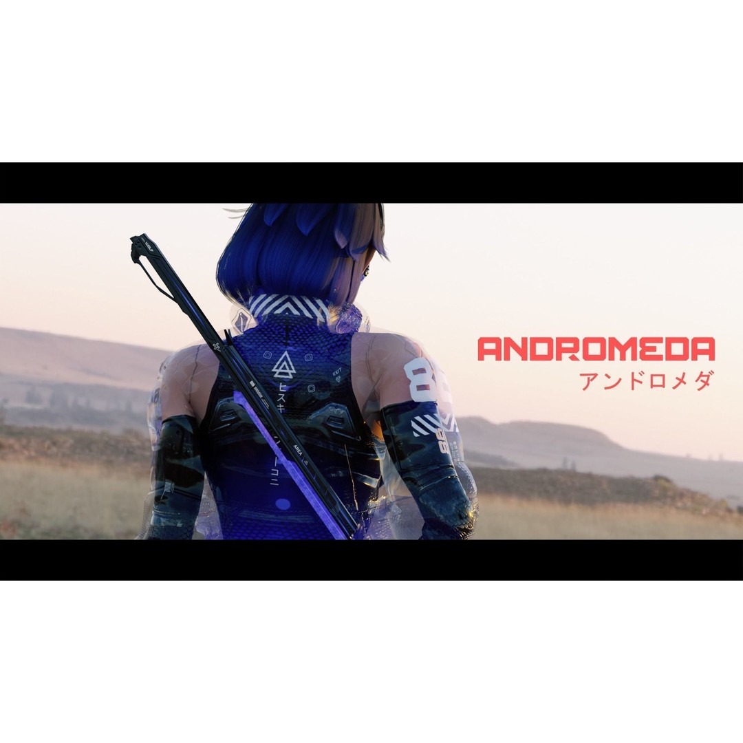 Andromeda 3D Model – Low Poly Cybernetic Princess, Rigged FBX