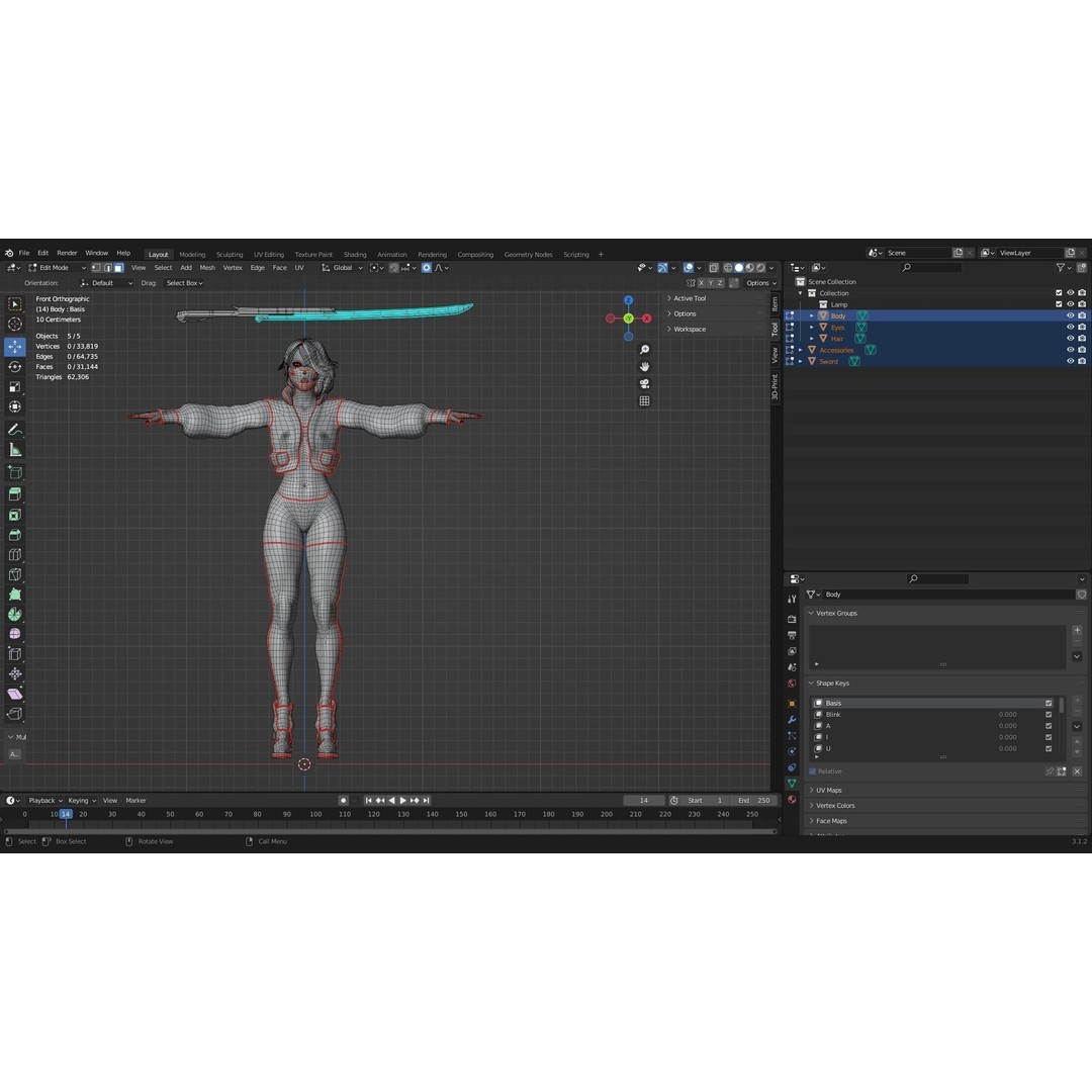Andromeda 3D Model – Low Poly Cybernetic Princess, Rigged FBX - View 18