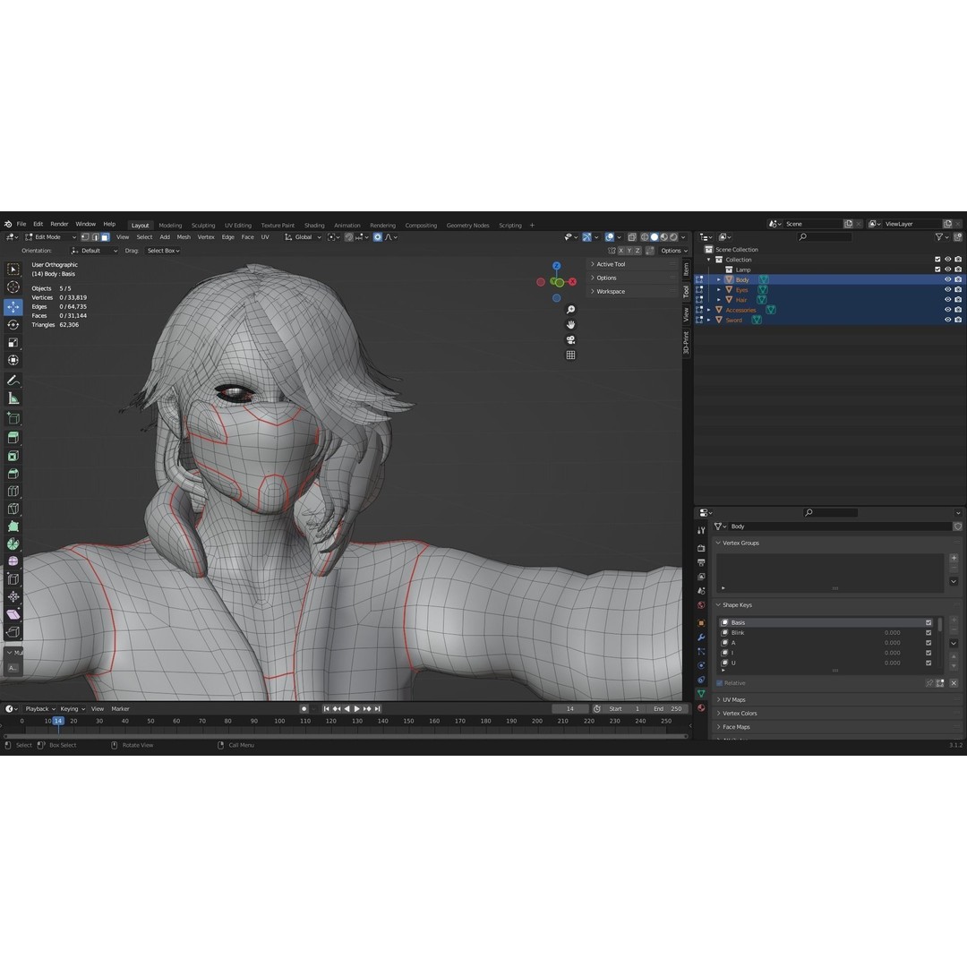 Andromeda 3D Model – Low Poly Cybernetic Princess, Rigged FBX - View 19