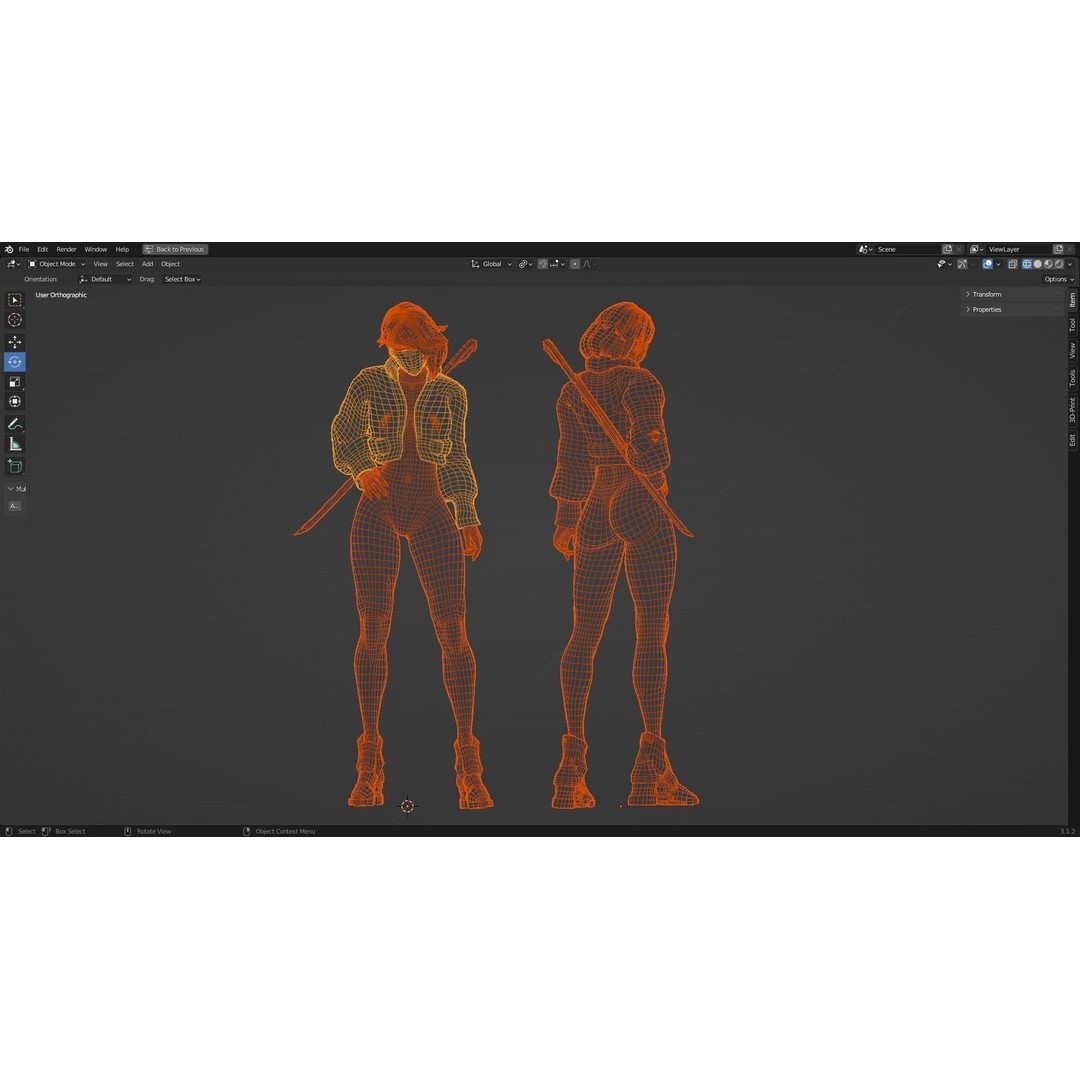 Andromeda 3D Model – Low Poly Cybernetic Princess, Rigged FBX - View 21