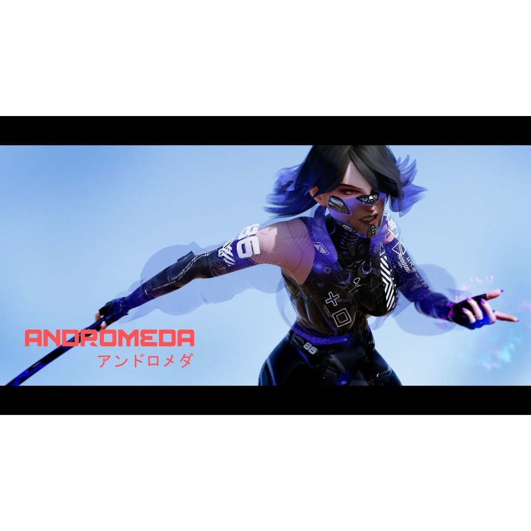 Andromeda 3D Model – Low Poly Cybernetic Princess, Rigged FBX - View 9