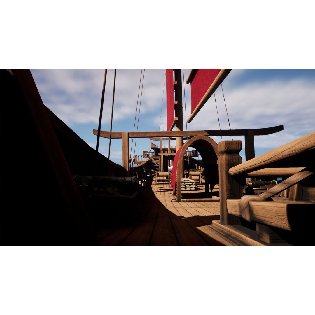 Junk Ship 3D Model – Low Poly Historic Watercraft, FBX, PBR - View 16