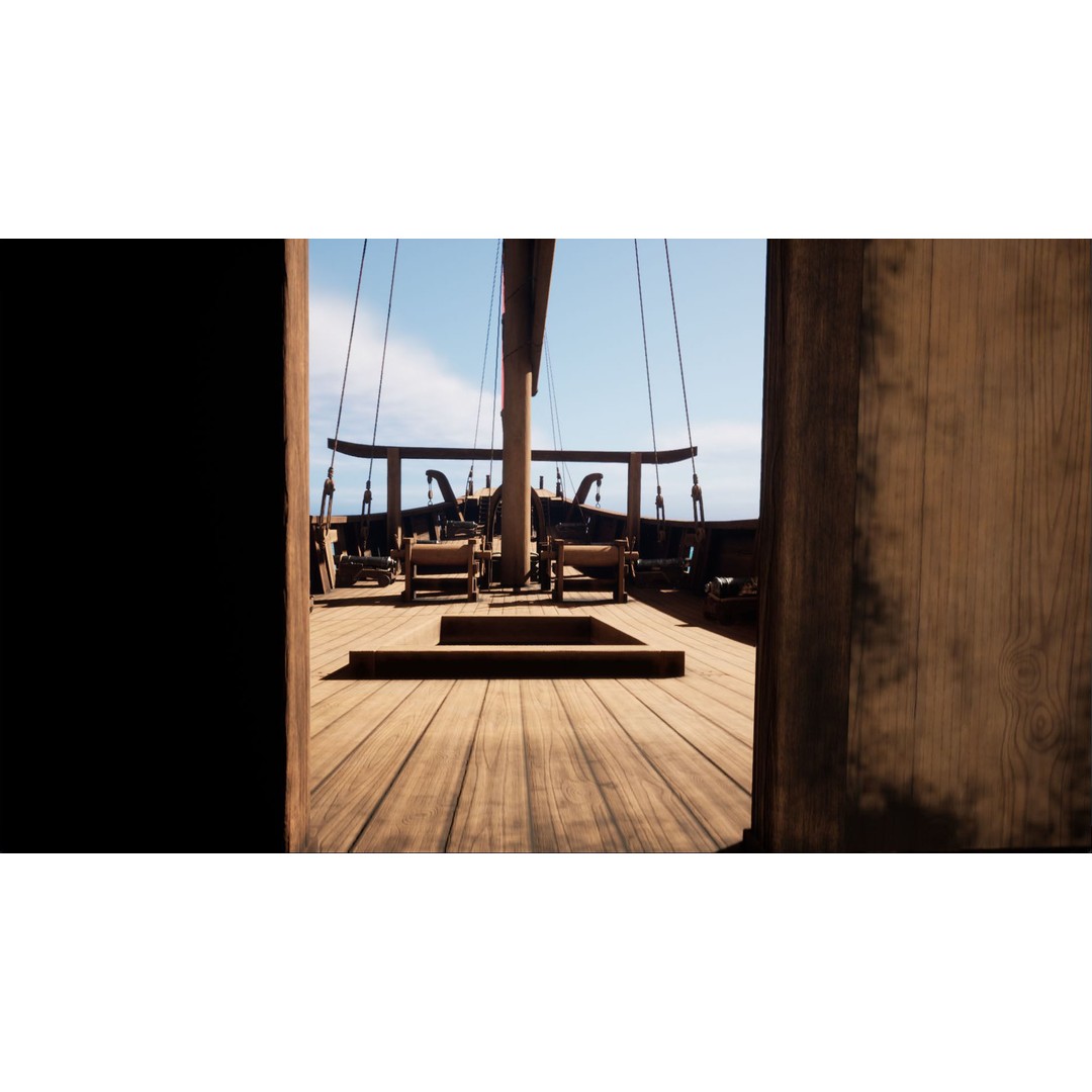 Junk Ship 3D Model – Low Poly Historic Watercraft, FBX, PBR - View 9