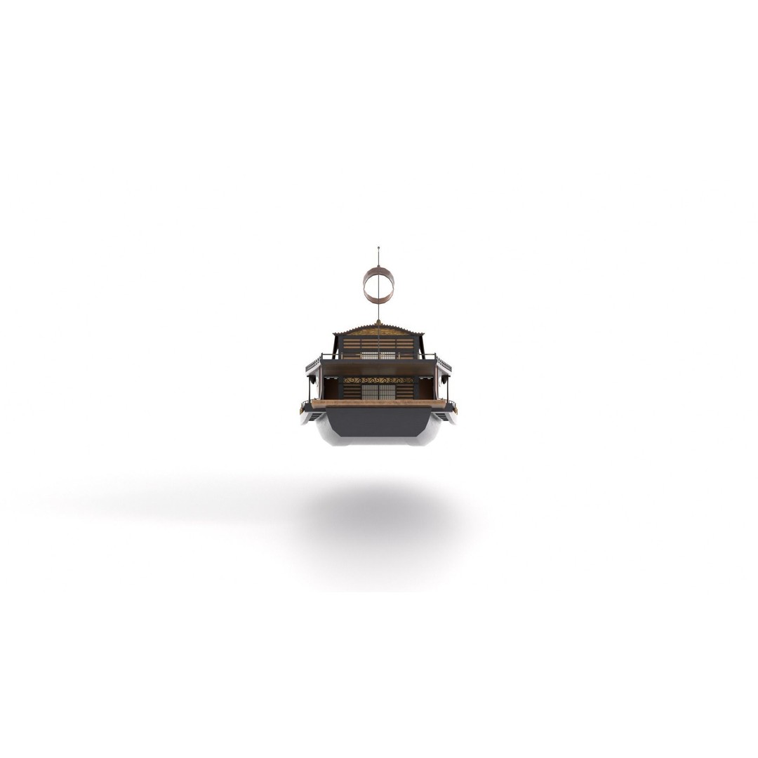 Japanese Medieval Ship 3D Model – Gozabune Historic Watercraft, FBX - View 11
