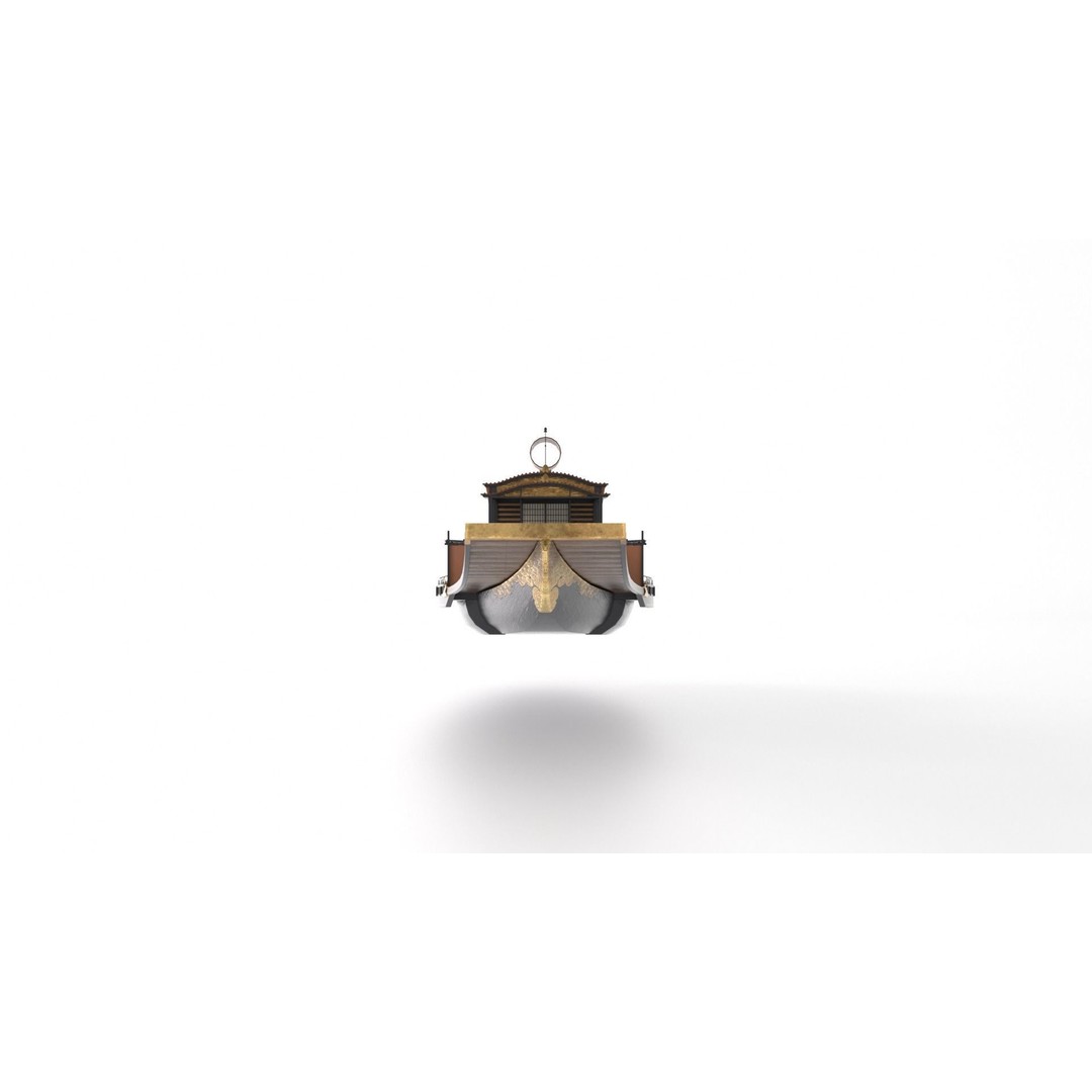 Japanese Medieval Ship 3D Model – Gozabune Historic Watercraft, FBX - View 12