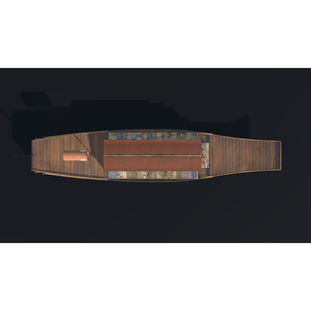 Japanese Medieval Ship 3D Model – Gozabune Historic Watercraft, FBX - View 18
