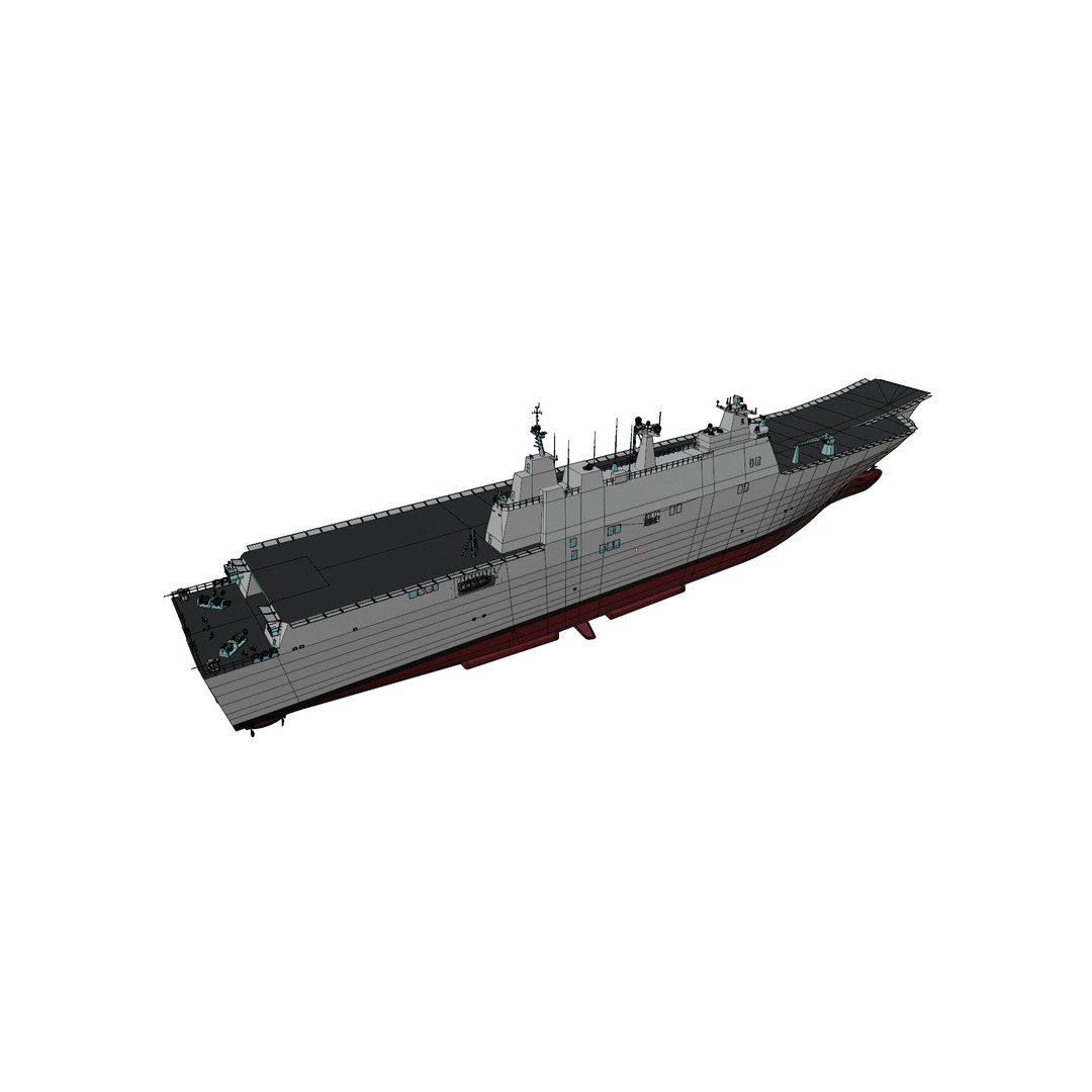Juan Carlos I Aircraft Carrier 3D Model – Low Poly Game Ready, FBX