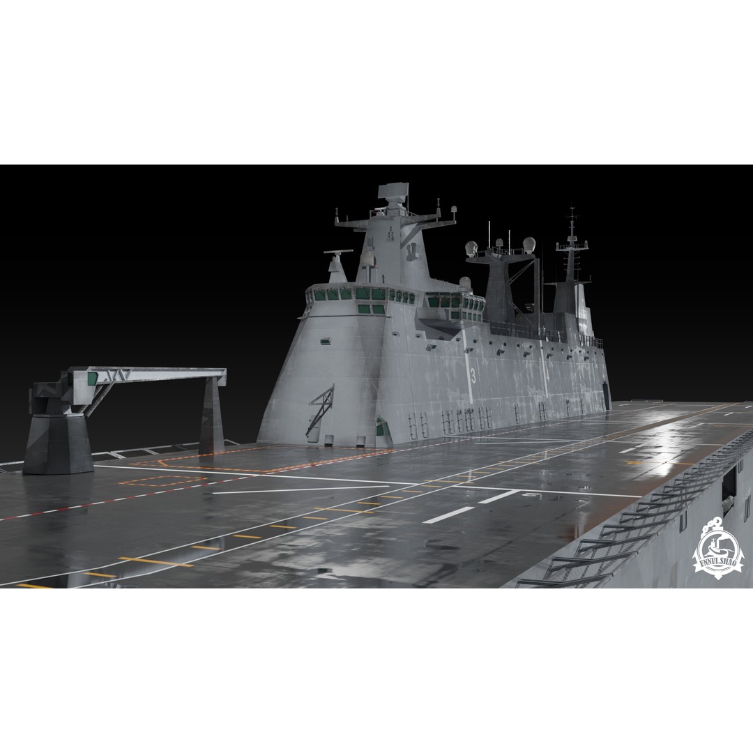 Juan Carlos I Aircraft Carrier 3D Model – Low Poly Game Ready, FBX - View 10