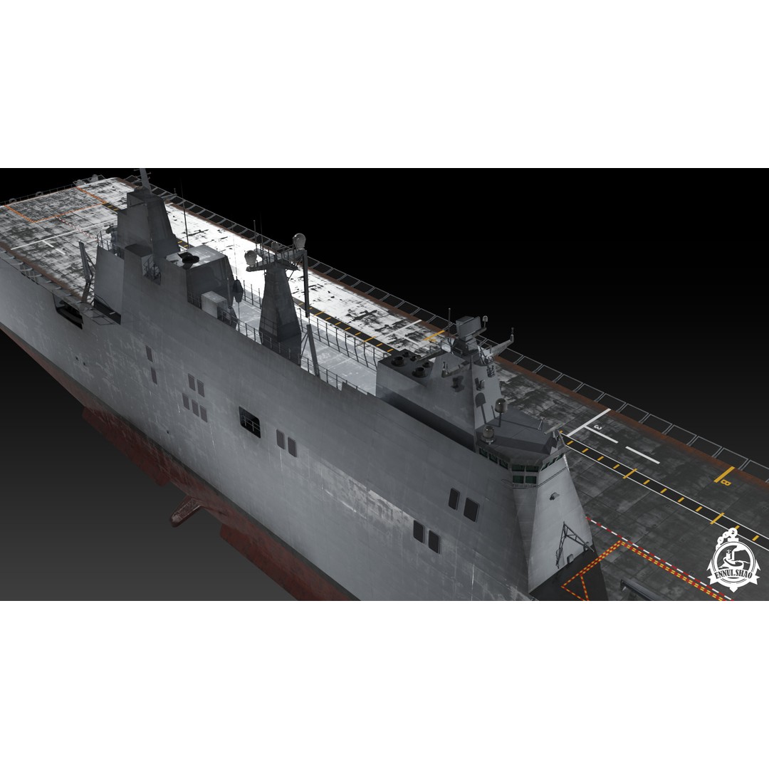 Juan Carlos I Aircraft Carrier 3D Model – Low Poly Game Ready, FBX - View 11