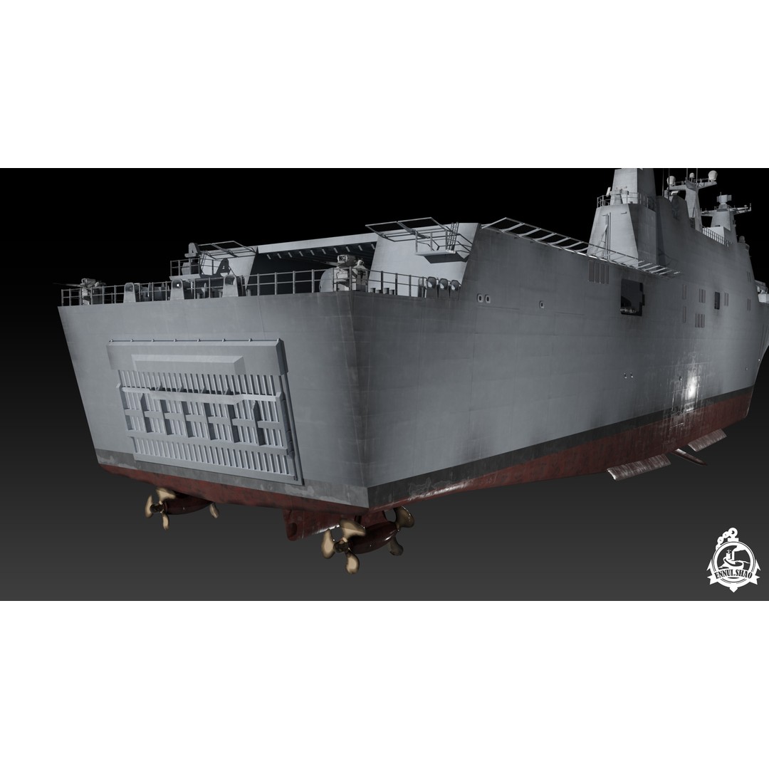 Juan Carlos I Aircraft Carrier 3D Model – Low Poly Game Ready, FBX - View 13