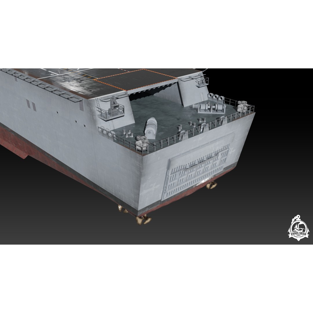 Juan Carlos I Aircraft Carrier 3D Model – Low Poly Game Ready, FBX - View 14