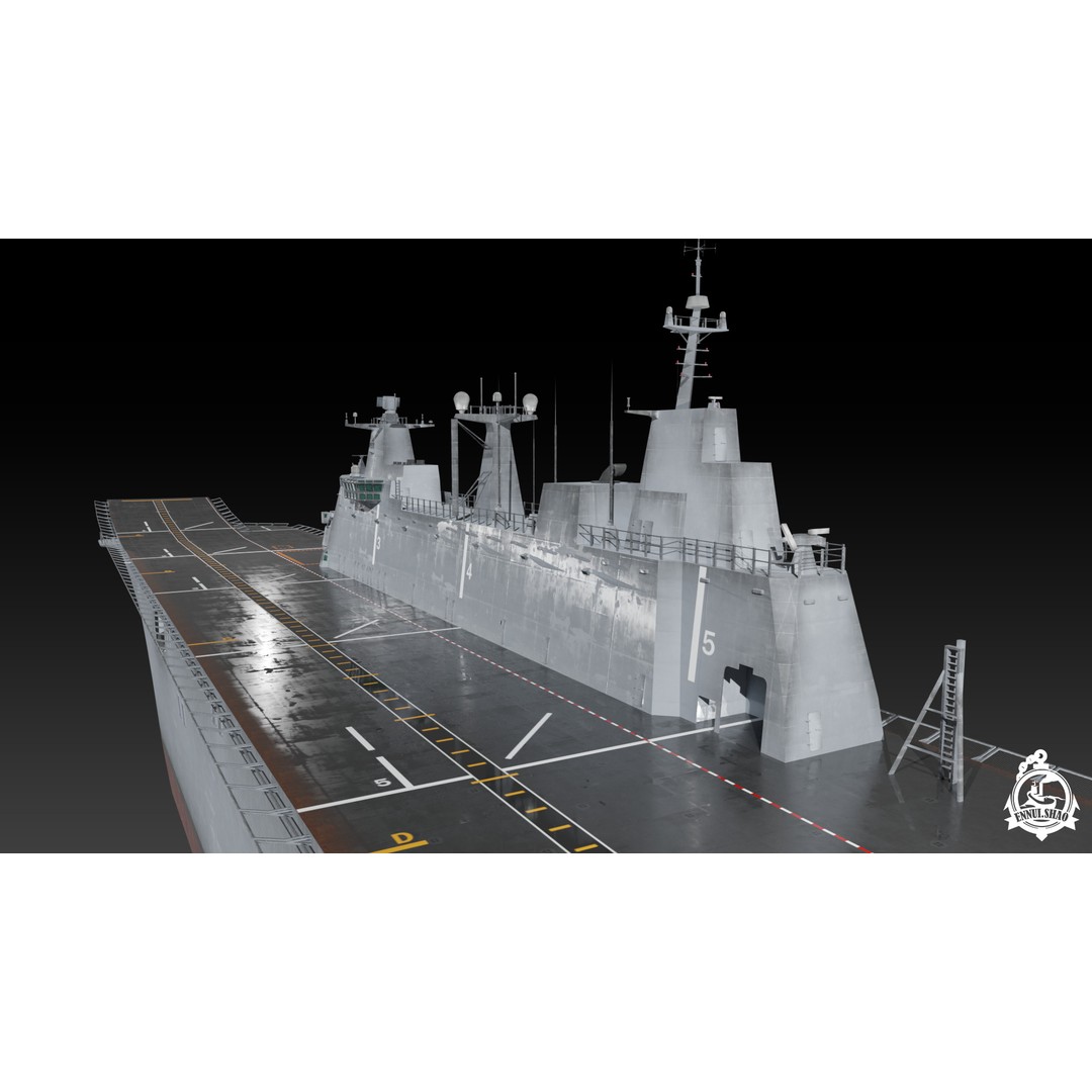 Juan Carlos I Aircraft Carrier 3D Model – Low Poly Game Ready, FBX - View 15