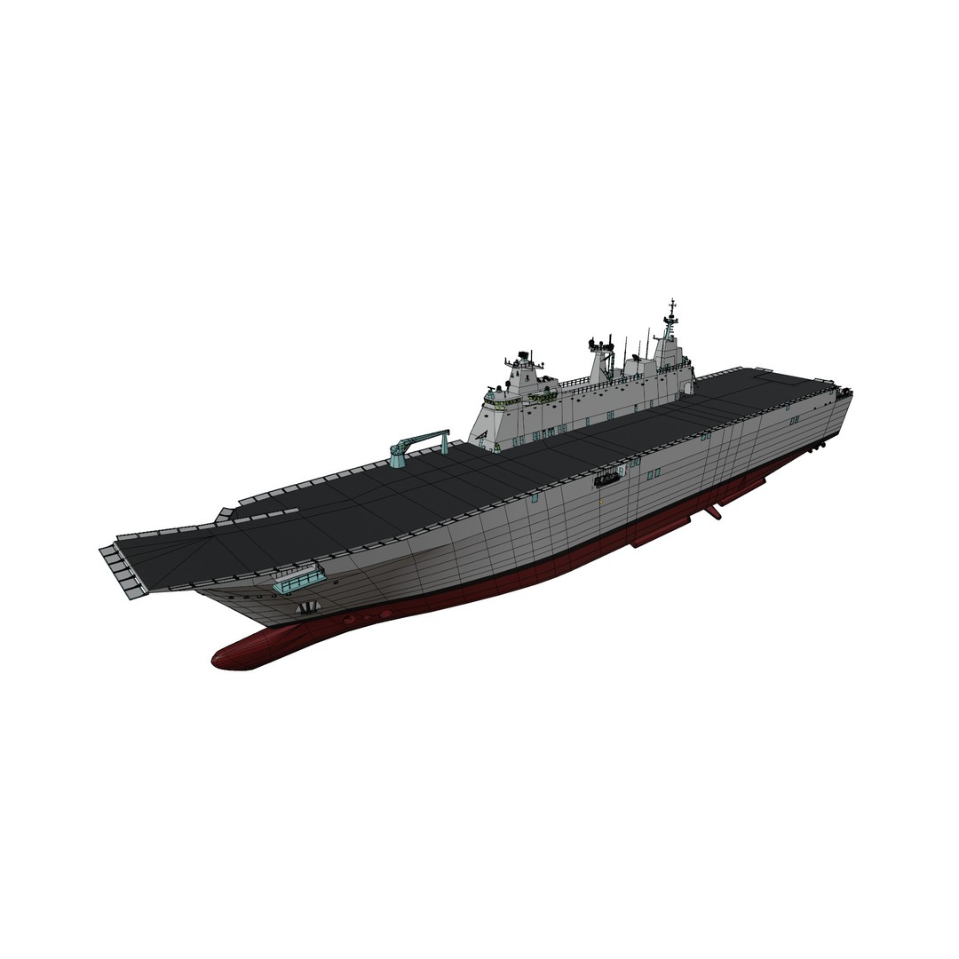 Juan Carlos I Aircraft Carrier 3D Model – Low Poly Game Ready, FBX - View 19