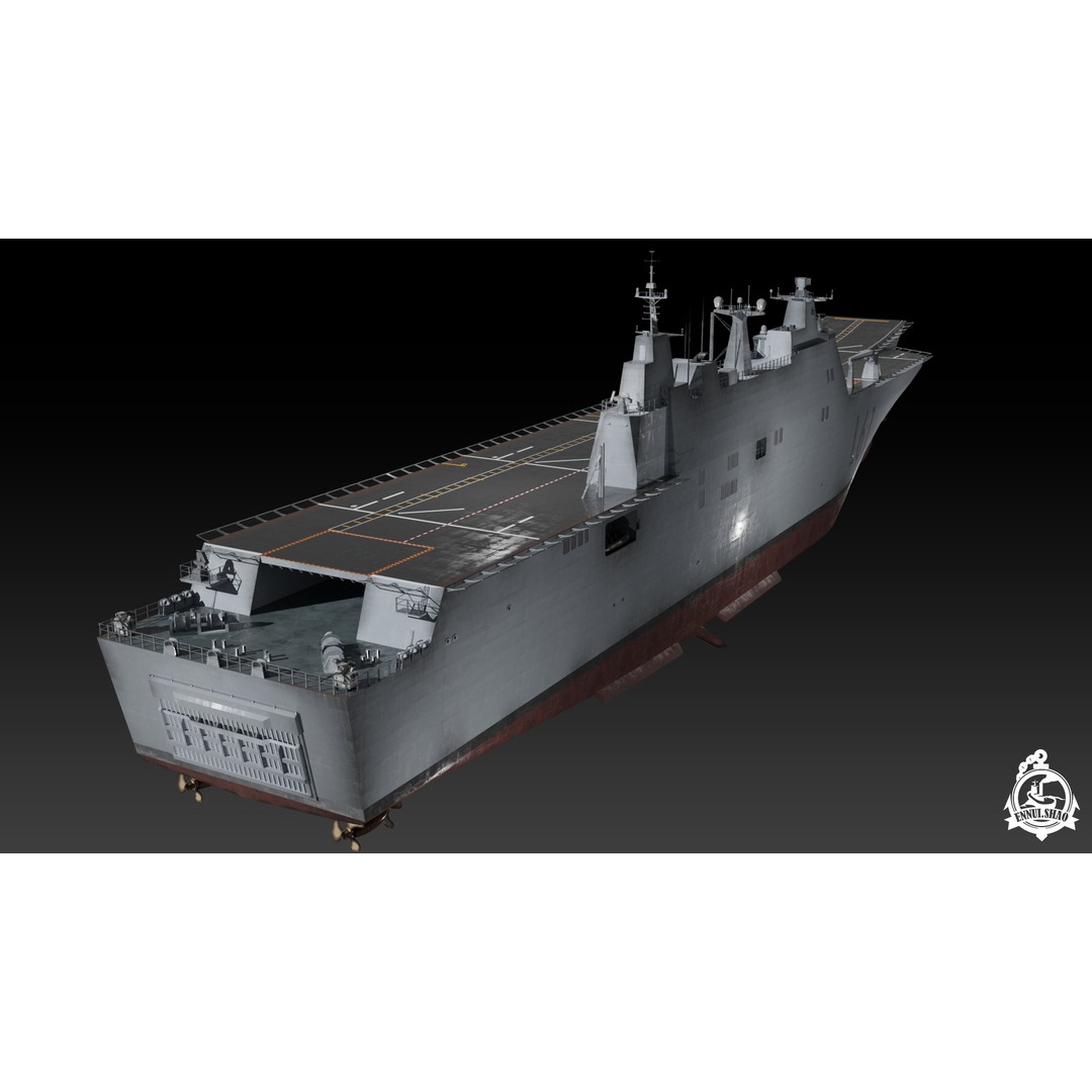 Juan Carlos I Aircraft Carrier 3D Model – Low Poly Game Ready, FBX - View 5