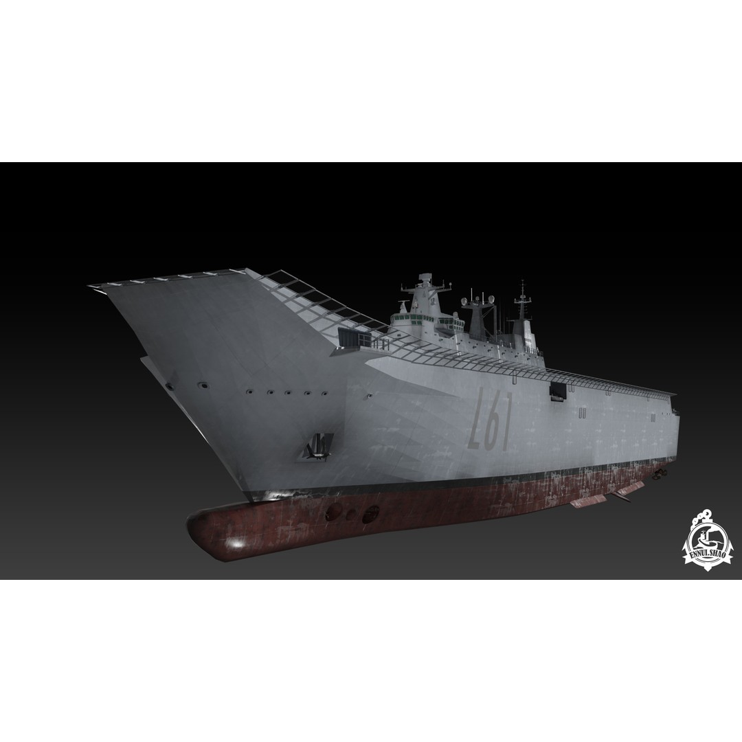 Juan Carlos I Aircraft Carrier 3D Model – Low Poly Game Ready, FBX - View 8