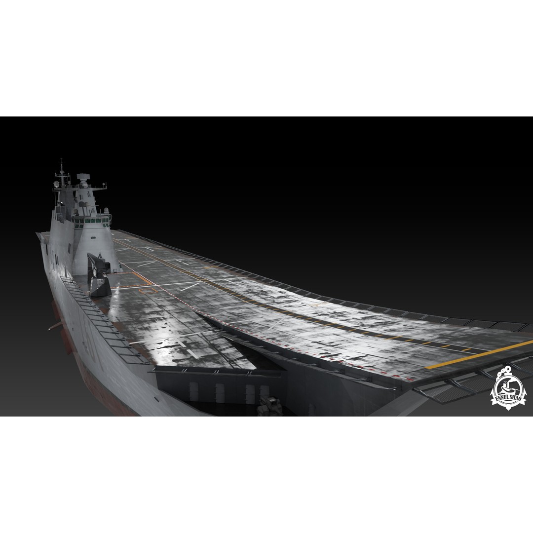Juan Carlos I Aircraft Carrier 3D Model – Low Poly Game Ready, FBX - View 9