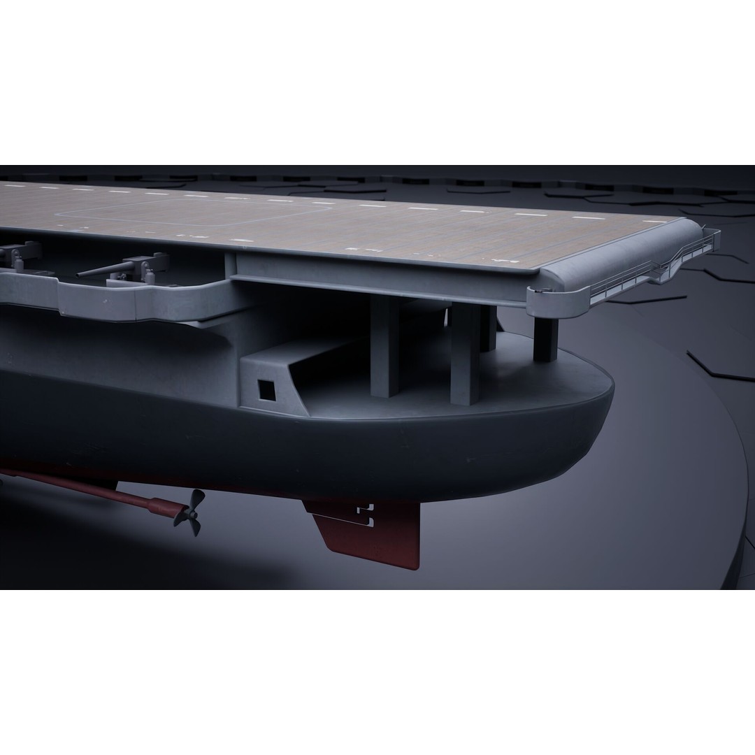 USS Yorktown CV-5 Aircraft Carrier 3D Model – PBR Textured, Rigged, Game-Ready - View 11