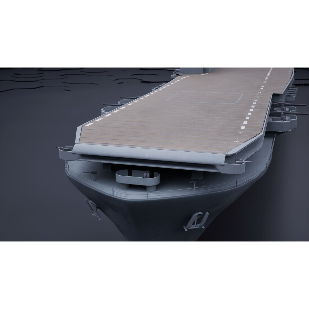 USS Yorktown CV-5 Aircraft Carrier 3D Model – PBR Textured, Rigged, Game-Ready - View 12