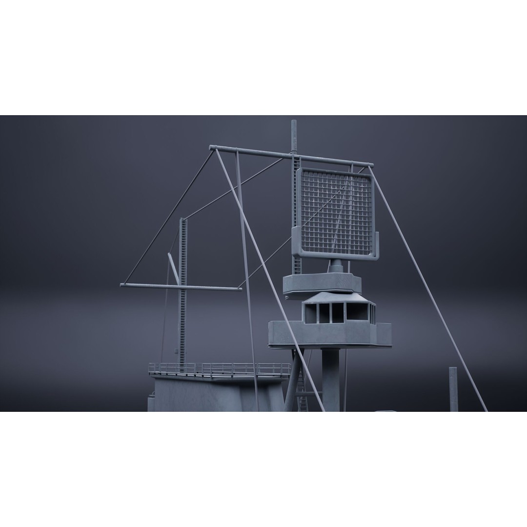 USS Yorktown CV-5 Aircraft Carrier 3D Model – PBR Textured, Rigged, Game-Ready - View 15