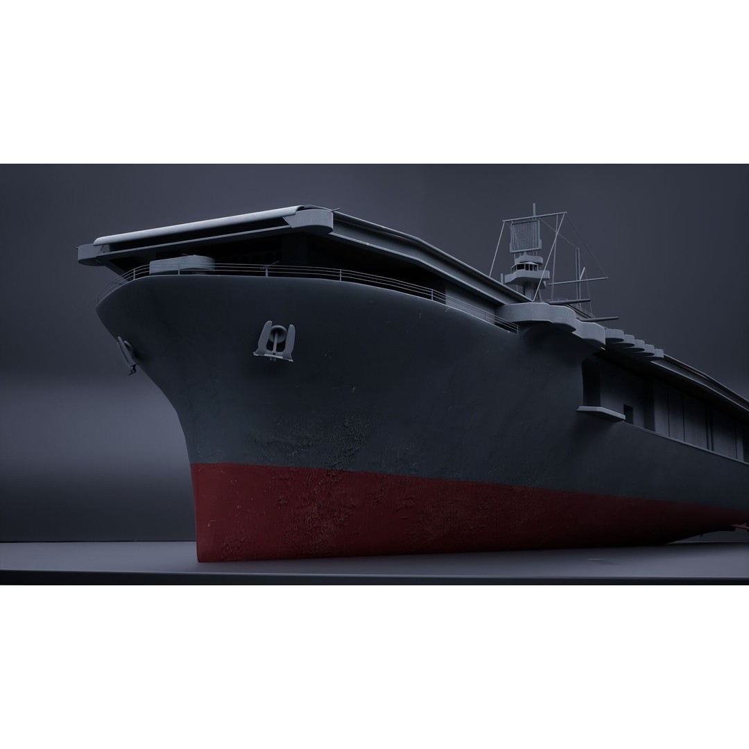USS Yorktown CV-5 Aircraft Carrier 3D Model – PBR Textured, Rigged, Game-Ready - View 18