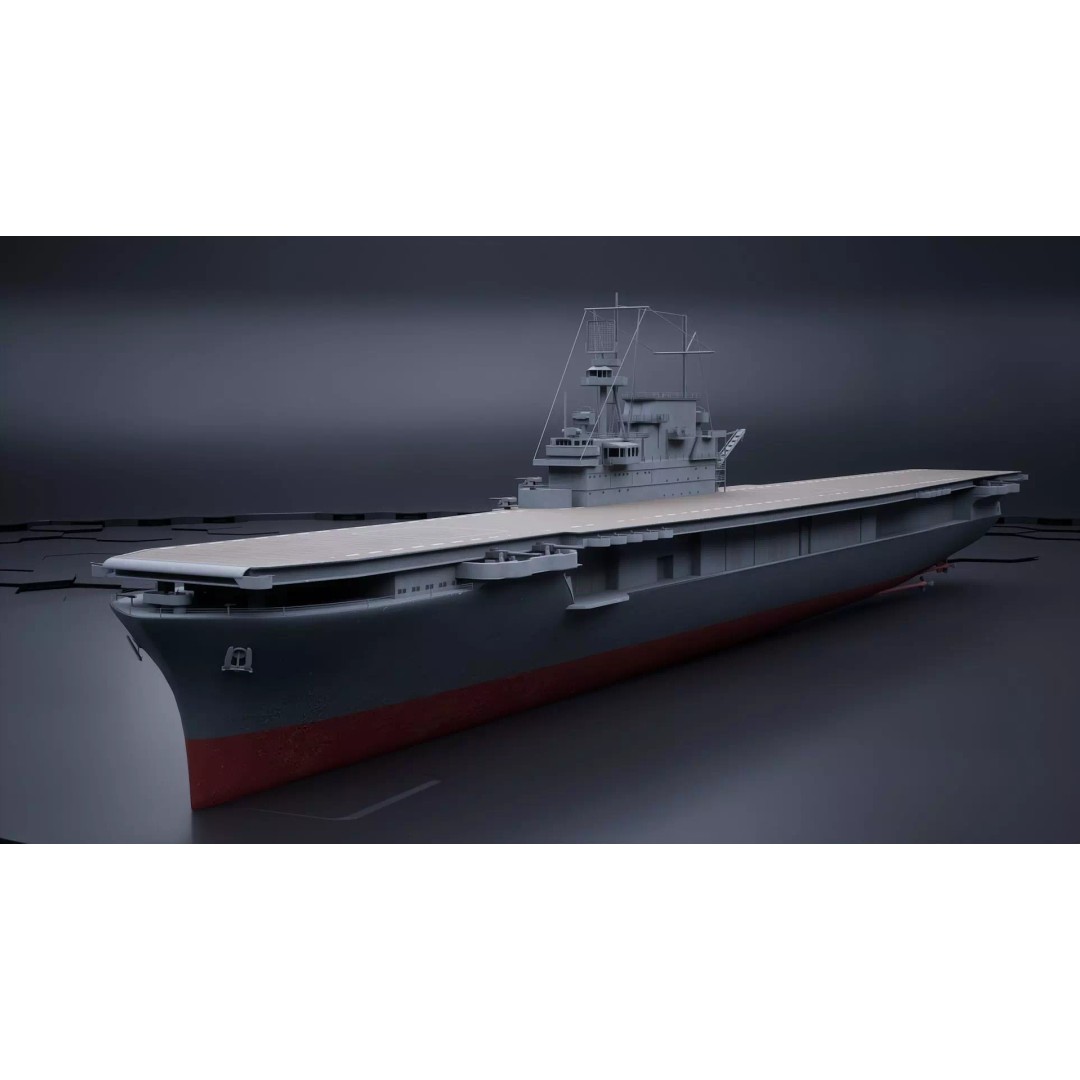 USS Yorktown CV-5 Aircraft Carrier 3D Model – PBR Textured, Rigged, Game-Ready - View 2