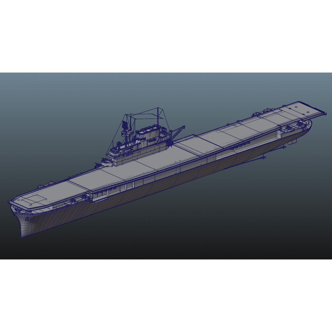 USS Yorktown CV-5 Aircraft Carrier 3D Model – PBR Textured, Rigged, Game-Ready - View 23