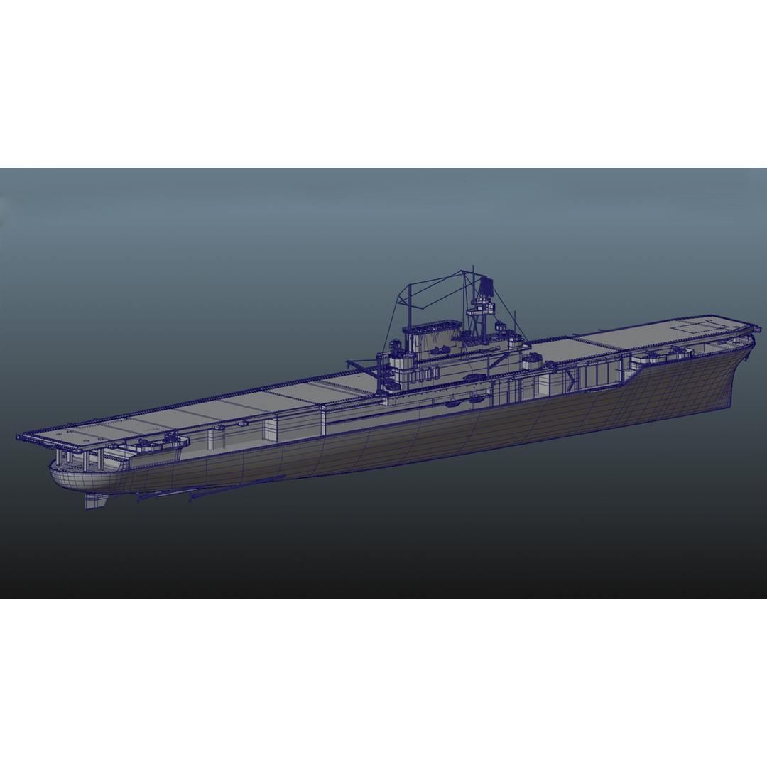 USS Yorktown CV-5 Aircraft Carrier 3D Model – PBR Textured, Rigged, Game-Ready - View 25