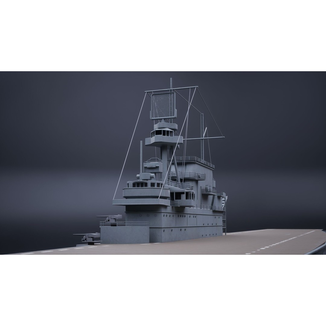 USS Yorktown CV-5 Aircraft Carrier 3D Model – PBR Textured, Rigged, Game-Ready - View 8