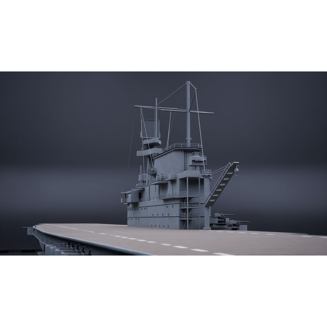 USS Yorktown CV-5 Aircraft Carrier 3D Model – PBR Textured, Rigged, Game-Ready - View 9