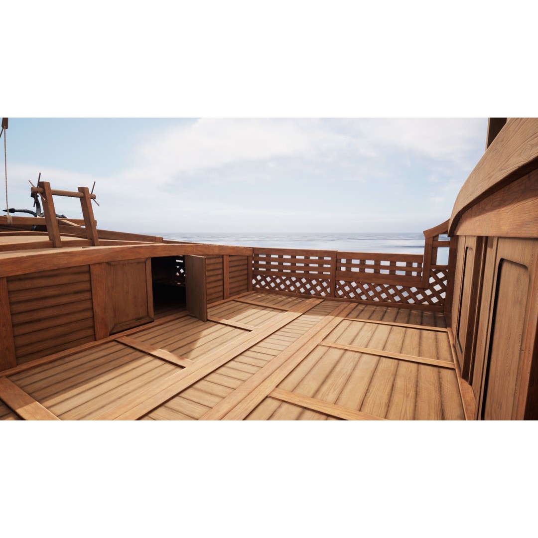 Higaki Kaisen 3D Model – Low Poly Japanese Ship with PBR Textures - View 20