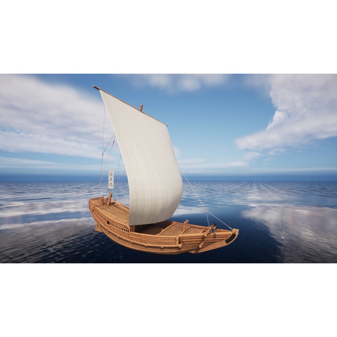 Higaki Kaisen 3D Model – Low Poly Japanese Ship with PBR Textures - View 3