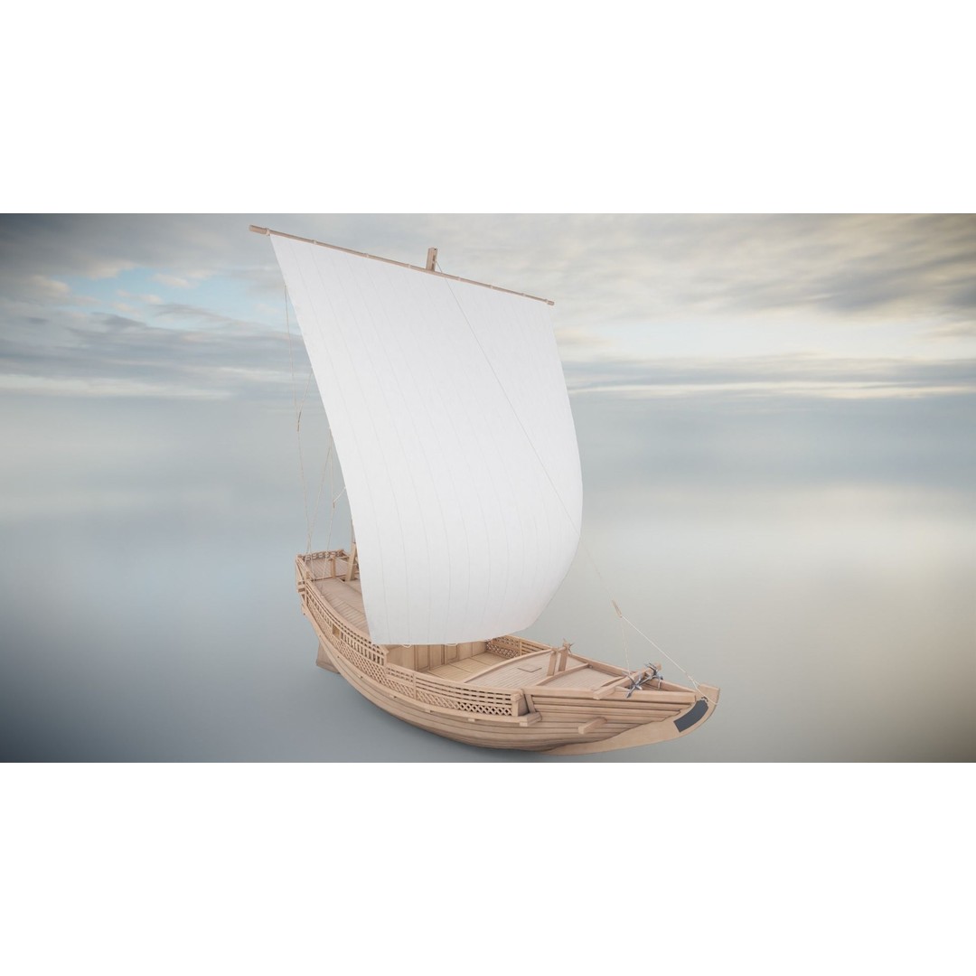 Higaki Kaisen 3D Model – Low Poly Japanese Ship with PBR Textures - View 4
