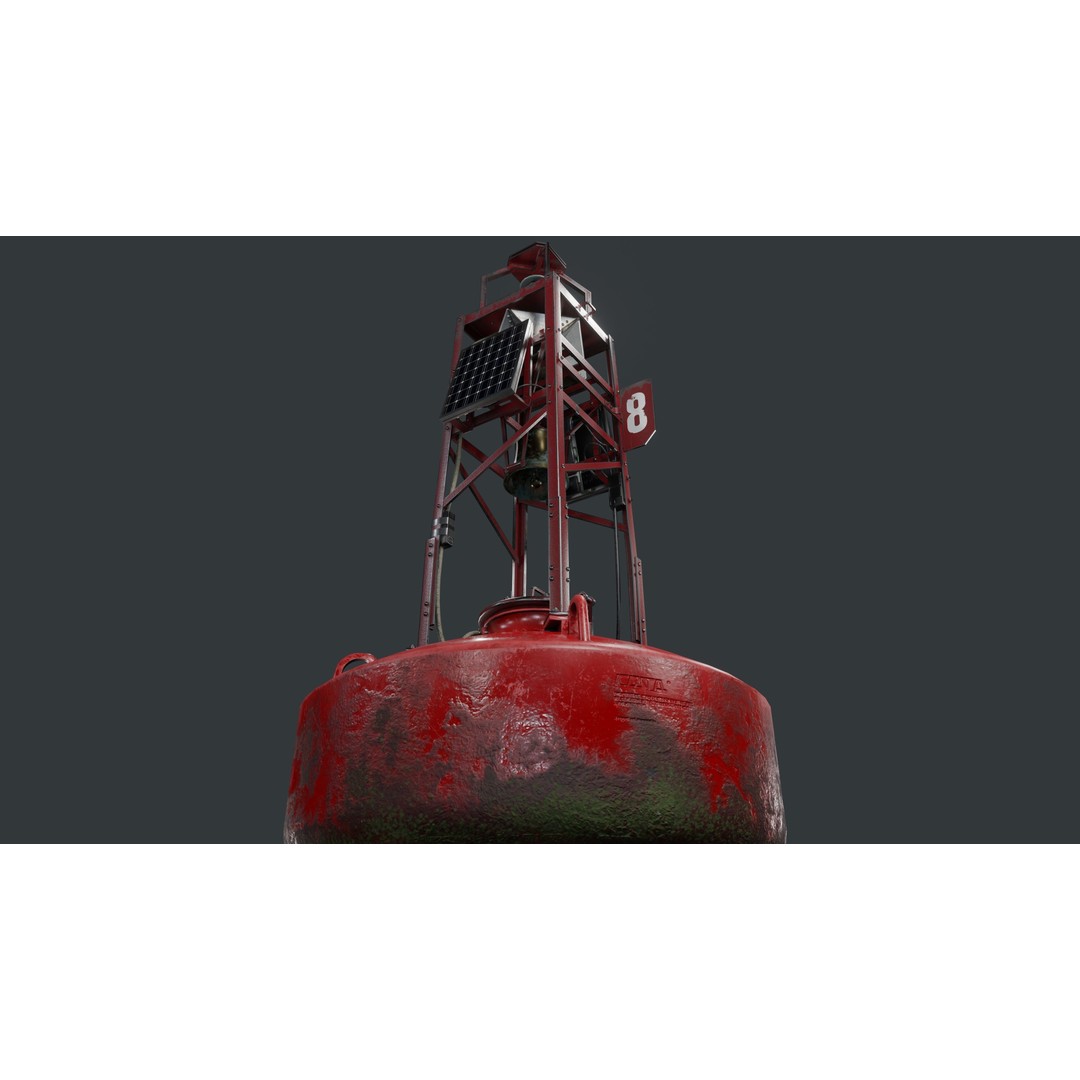 Bell Buoy 3D Model – Low Poly Game Asset, PBR Textures, FBX - View 11