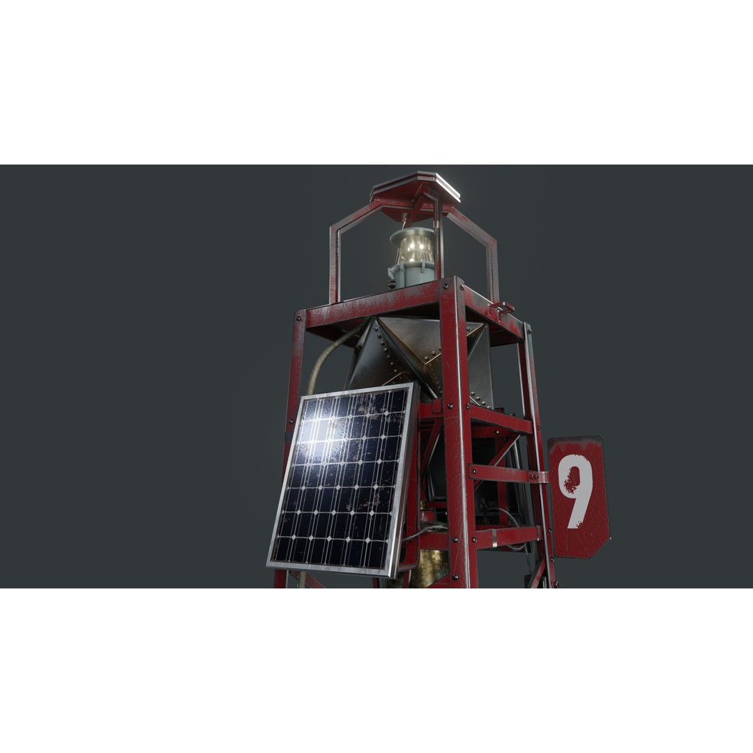 Bell Buoy 3D Model – Low Poly Game Asset, PBR Textures, FBX - View 12