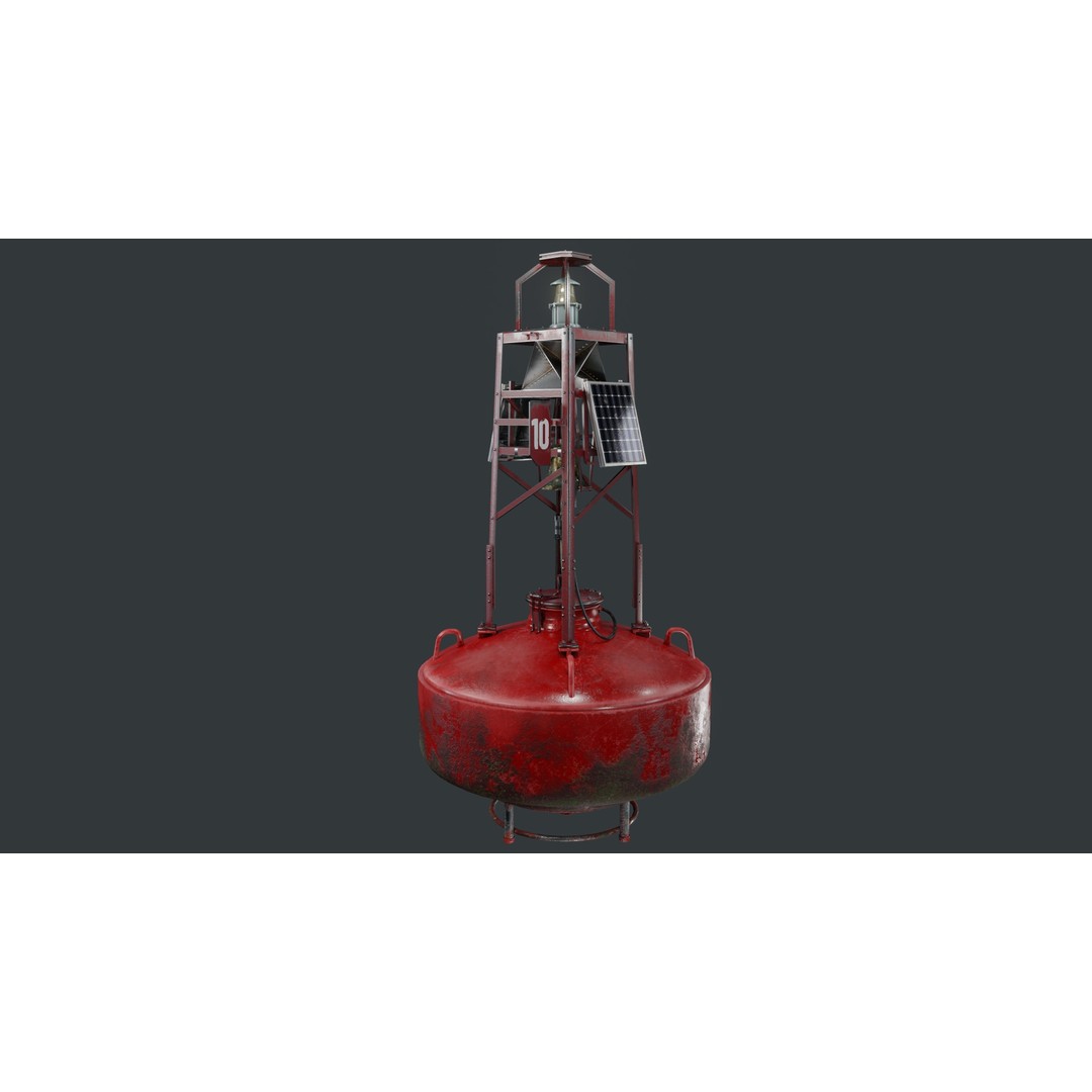 Bell Buoy 3D Model – Low Poly Game Asset, PBR Textures, FBX - View 13