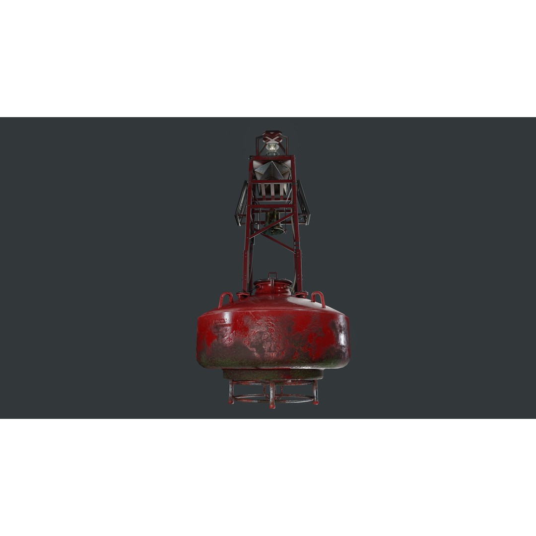 Bell Buoy 3D Model – Low Poly Game Asset, PBR Textures, FBX - View 18
