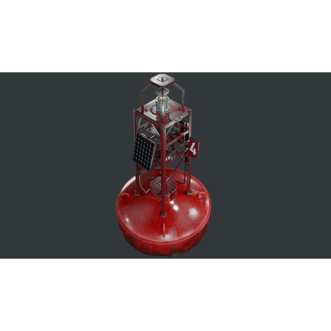 Bell Buoy 3D Model – Low Poly Game Asset, PBR Textures, FBX - View 3