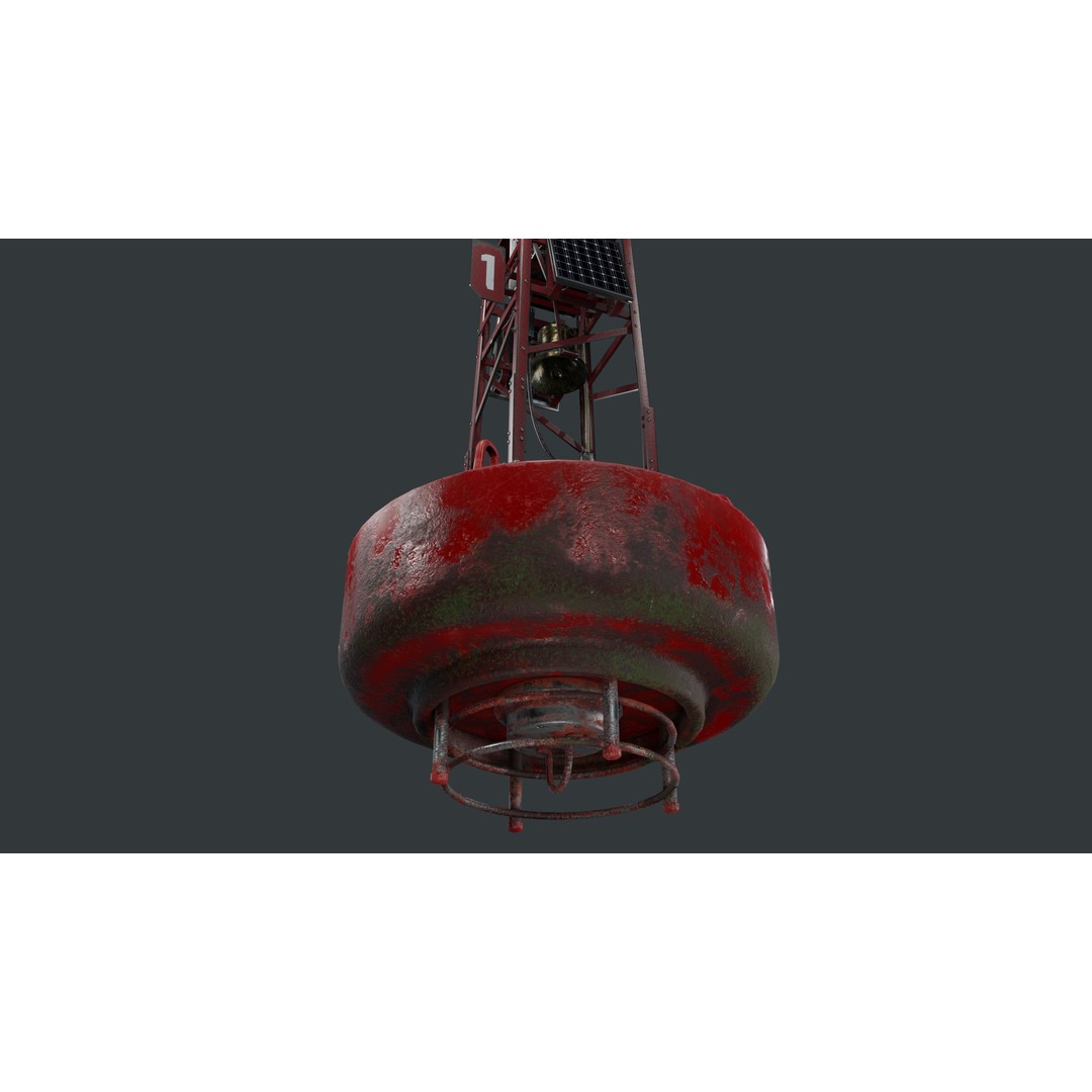 Bell Buoy 3D Model – Low Poly Game Asset, PBR Textures, FBX - View 4